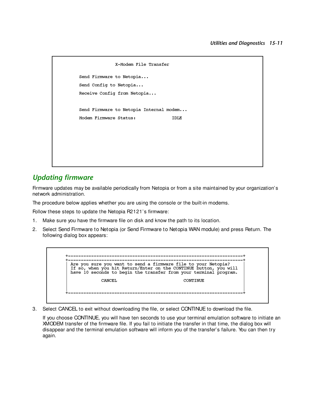 Netopia R2121 manual Idle 