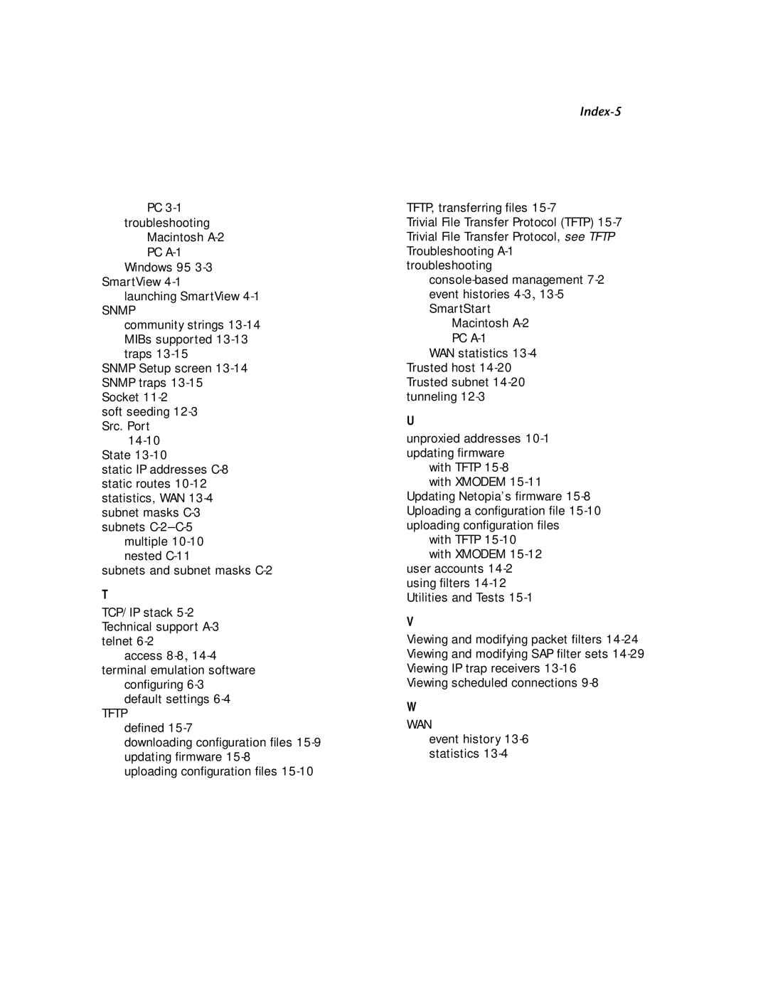 Netopia R2121 manual Index-5 