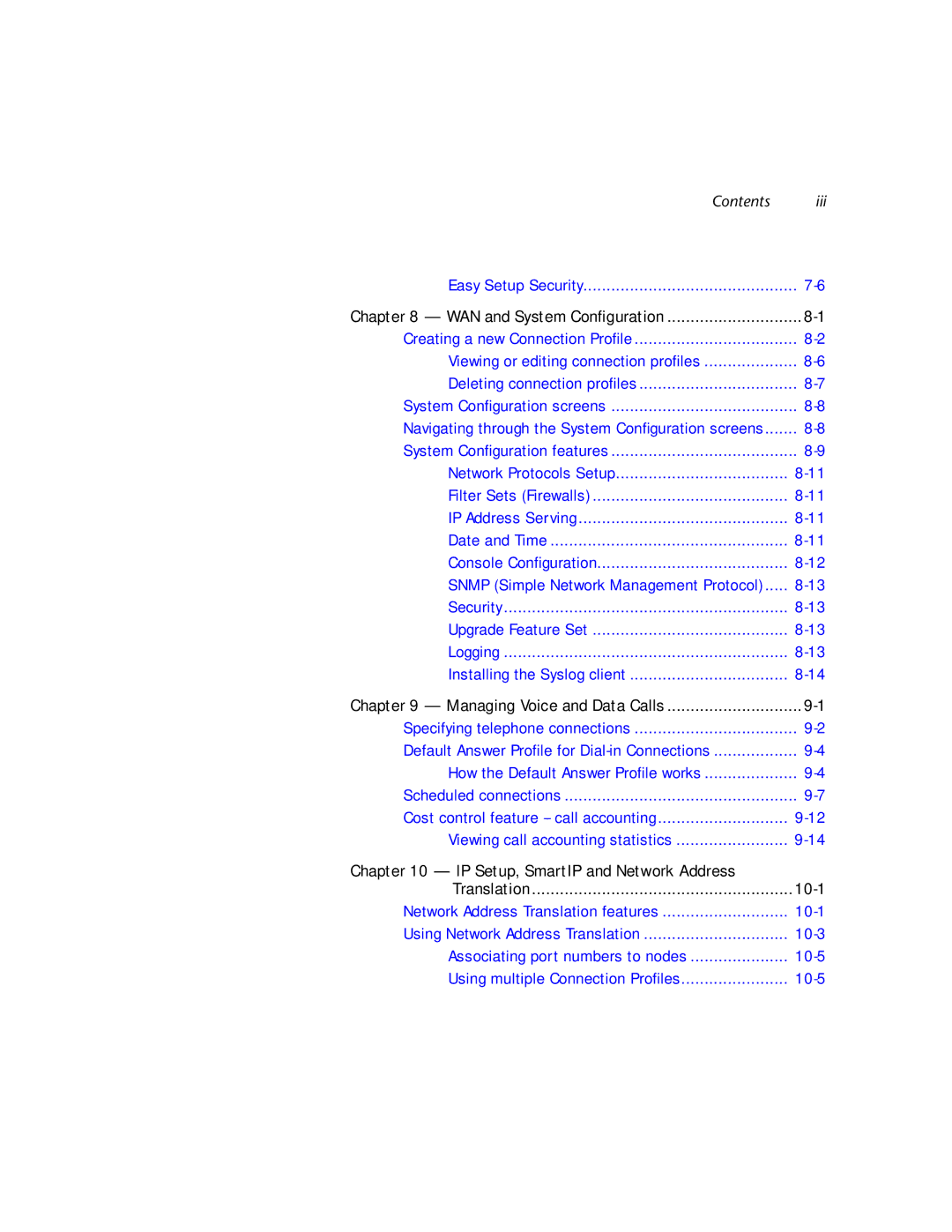 Netopia R2121 manual Contents 