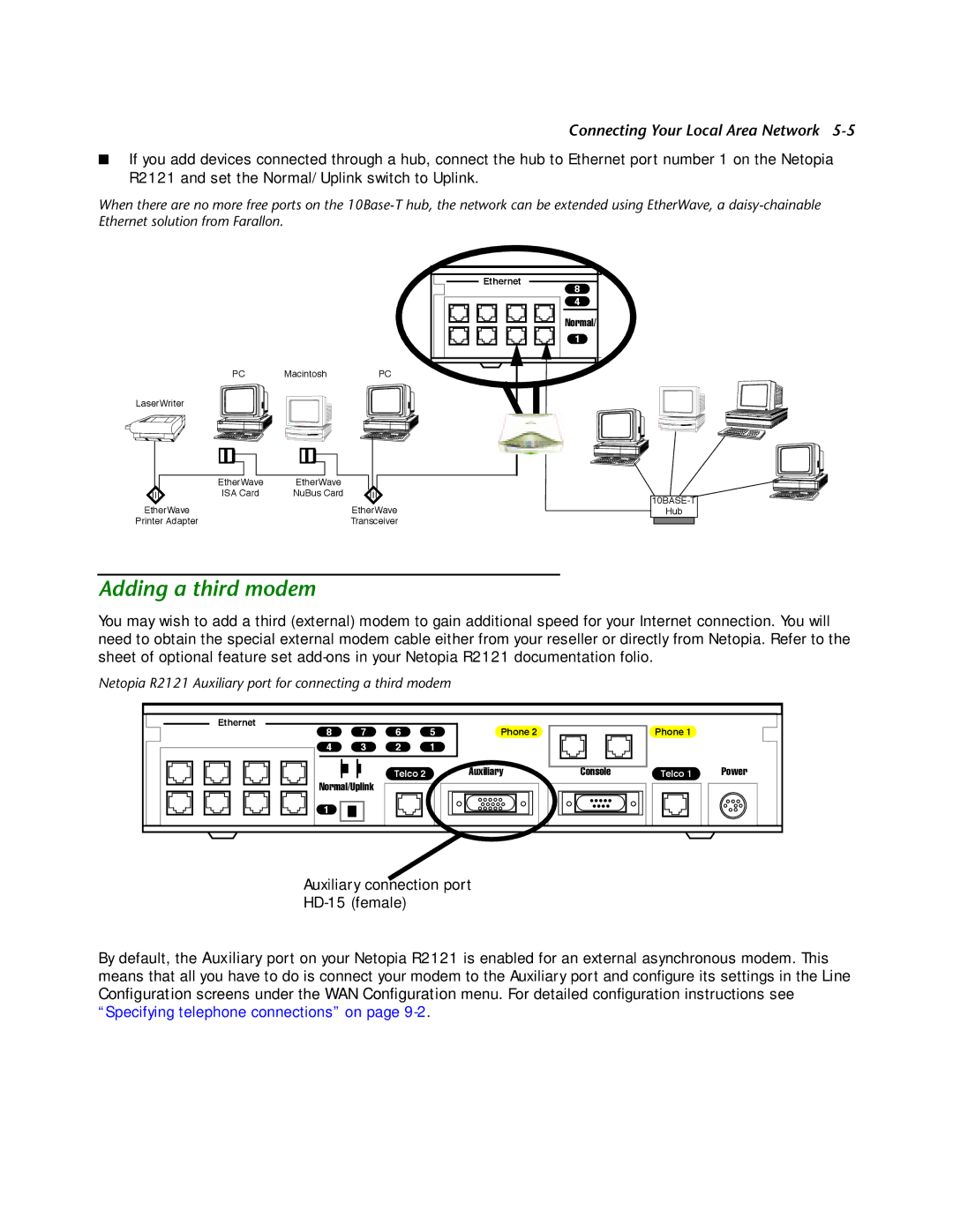 Netopia R2121 manual Adding a third modem 