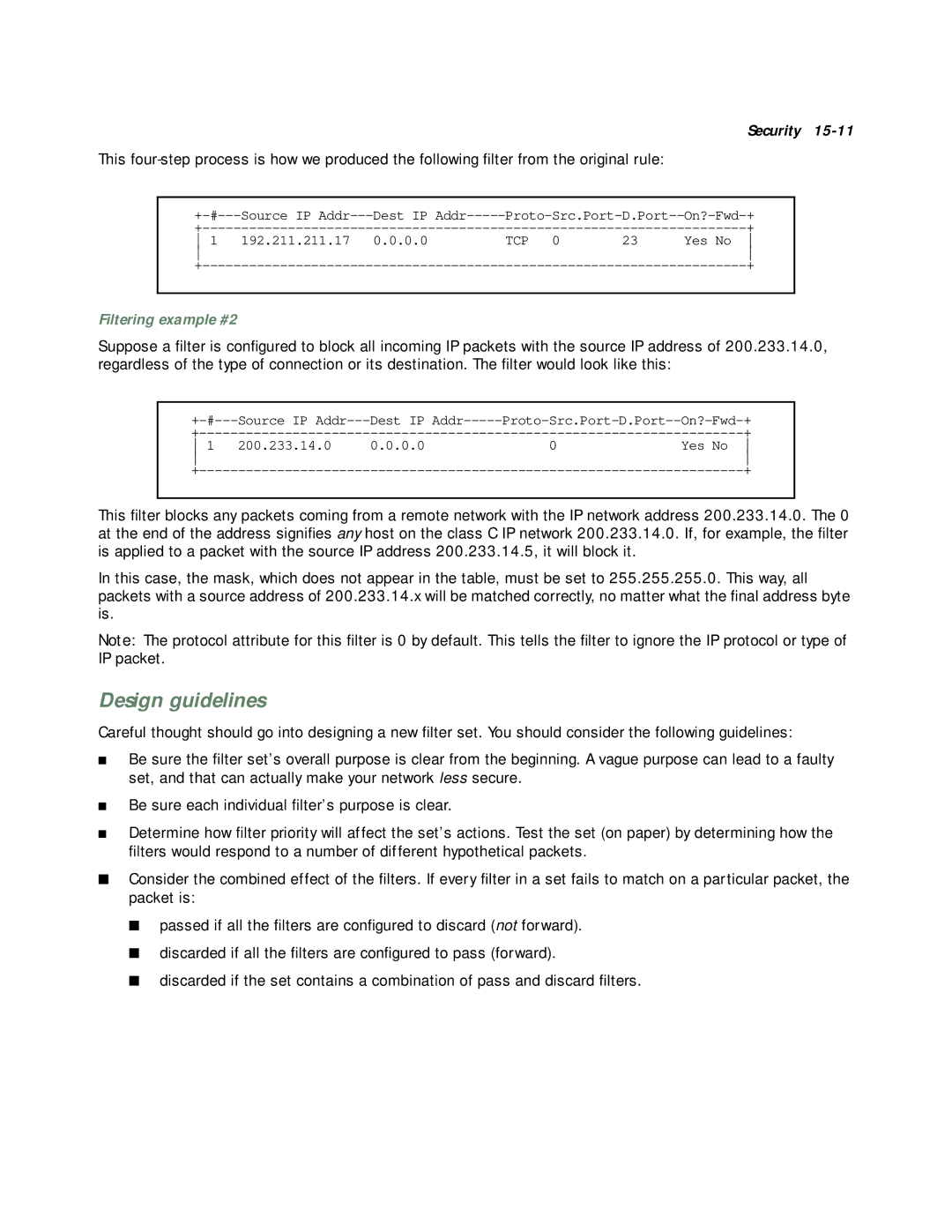 Netopia R3100 manual Design guidelines, Filtering example #2 