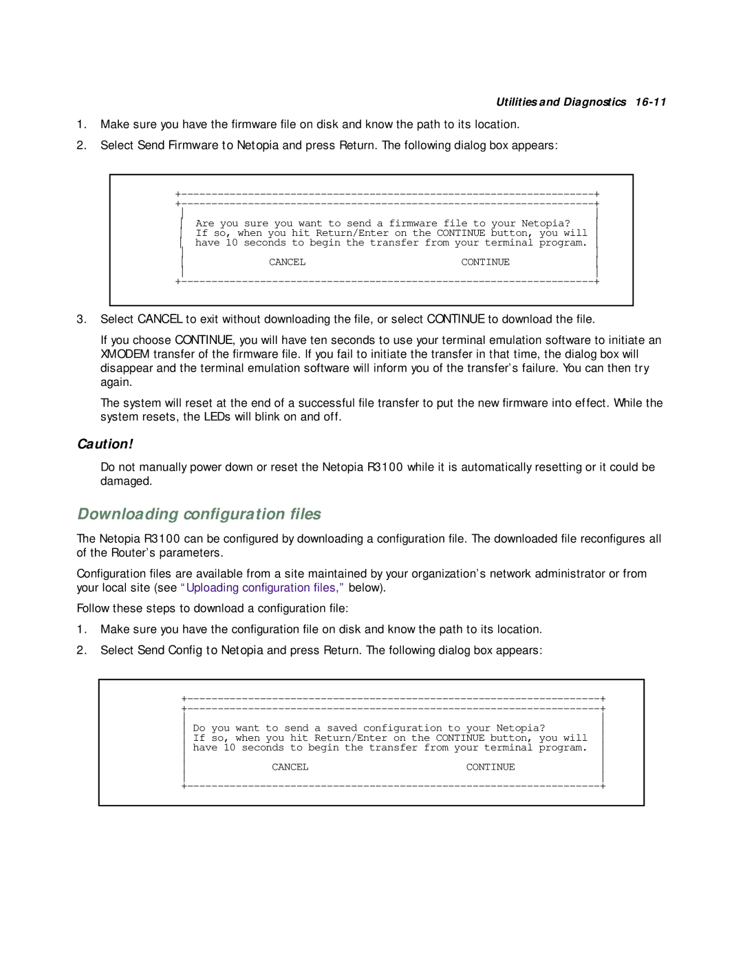 Netopia R3100 manual Do you want to send a saved configuration to your Netopia? 