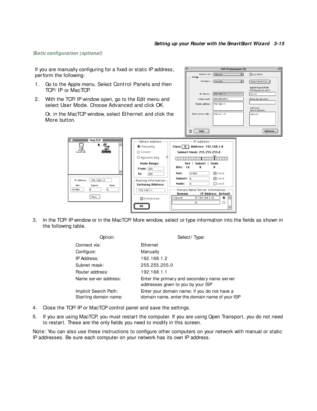 Netopia R3100 manual TCP/IP or MacTCP 