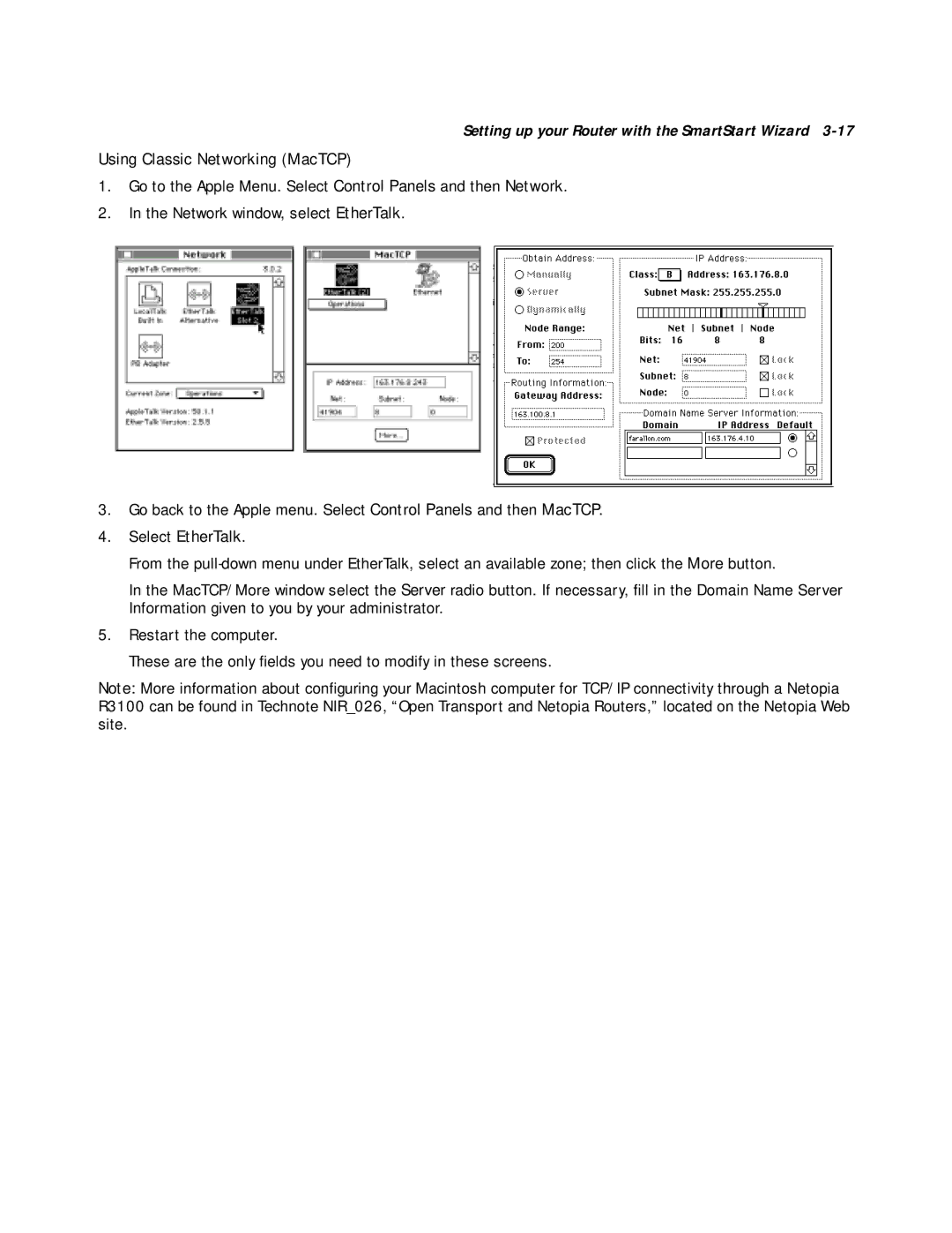 Netopia R3100 manual Setting up your Router with the SmartStart Wizard 