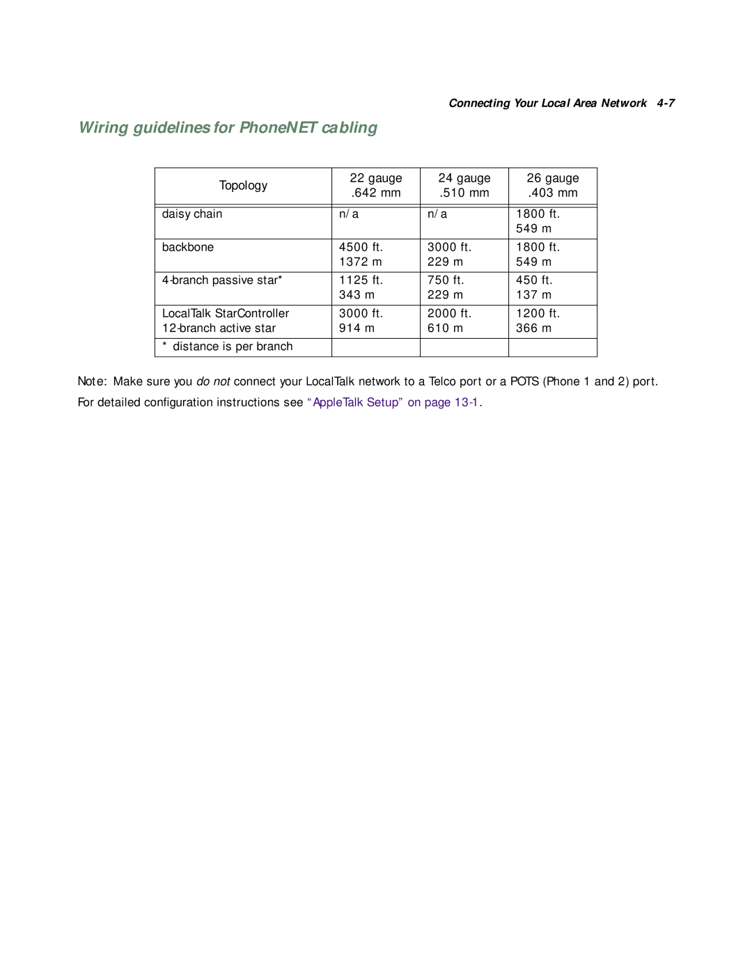 Netopia R3100 manual Wiring guidelines for PhoneNET cabling 