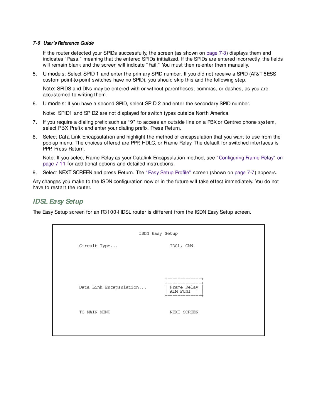 Netopia R3100 manual Idsl Easy Setup 