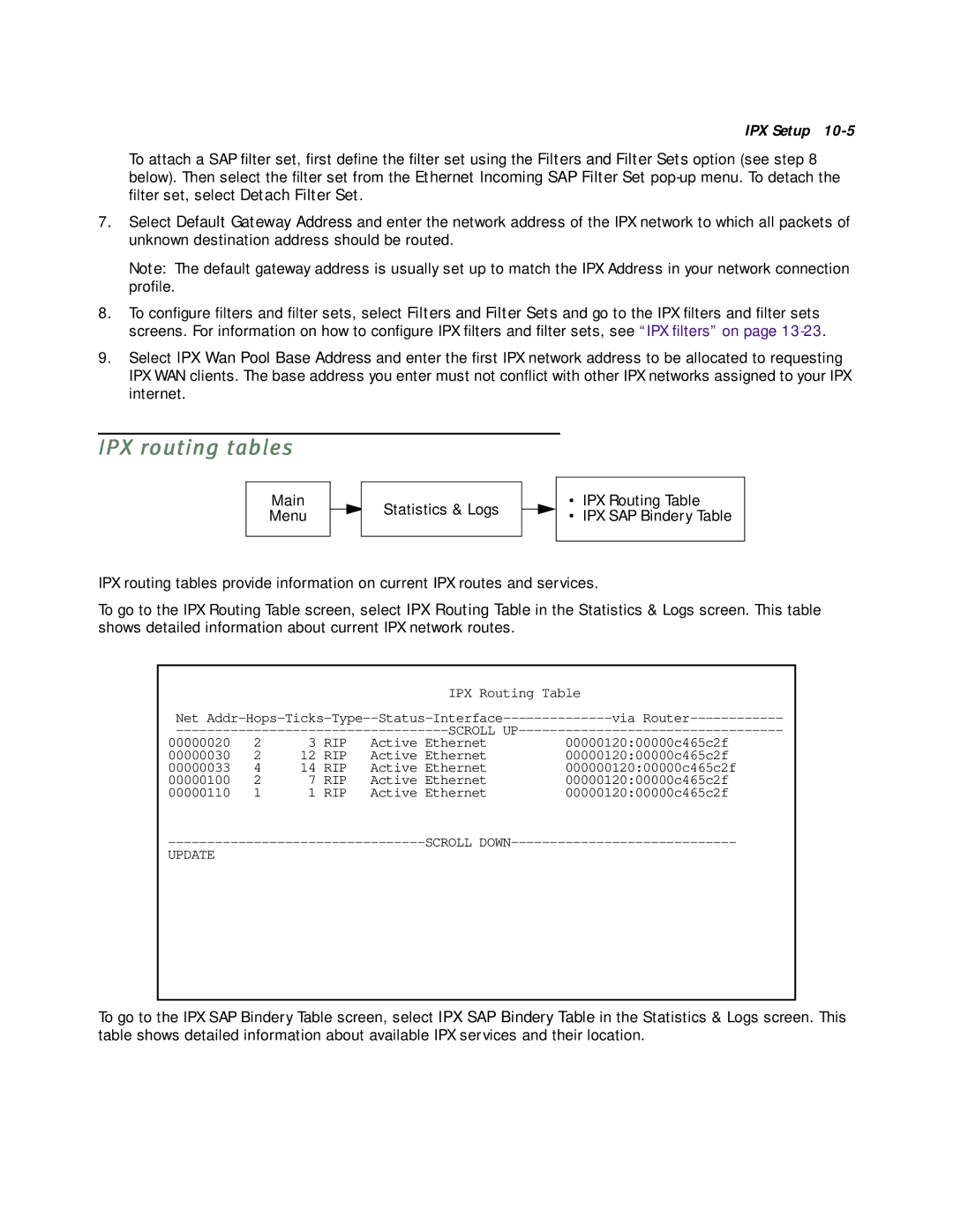 Netopia R5000 manual IPX routing tables 