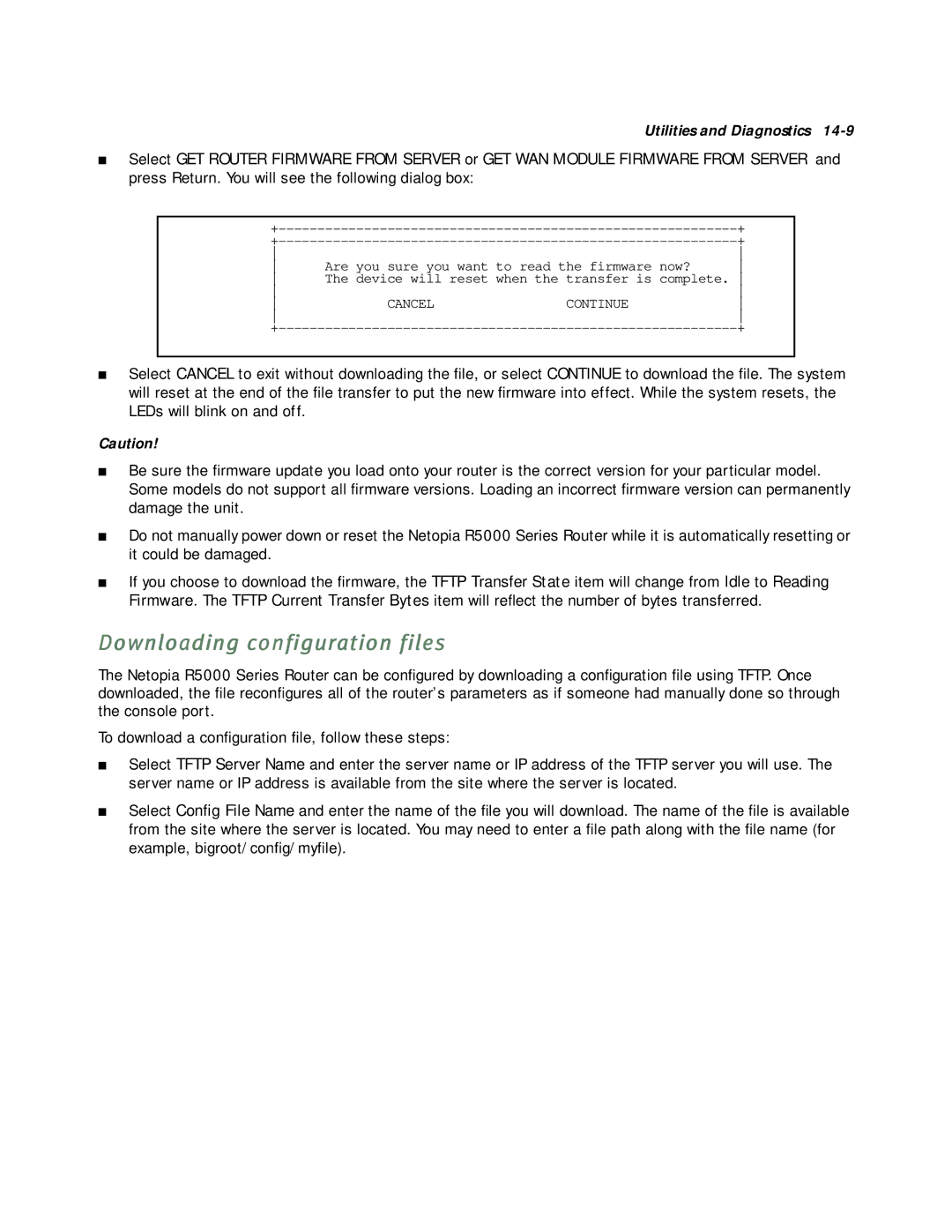 Netopia R5000 manual Downloading configuration files 