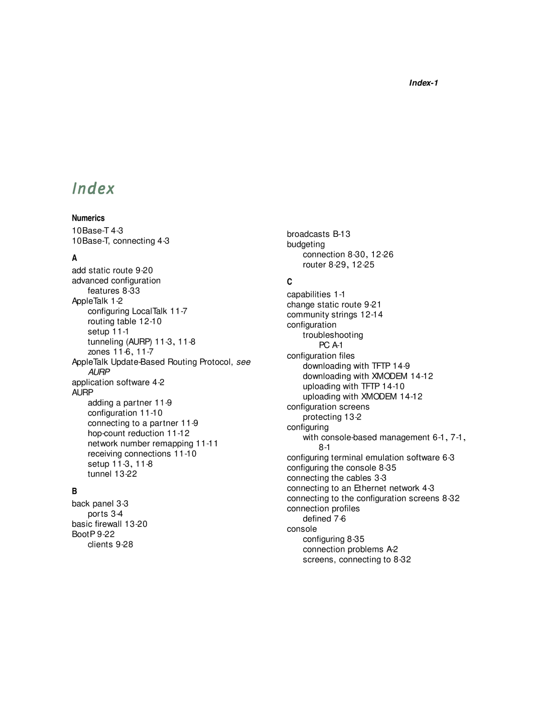 Netopia R5000 manual Index, Numerics 