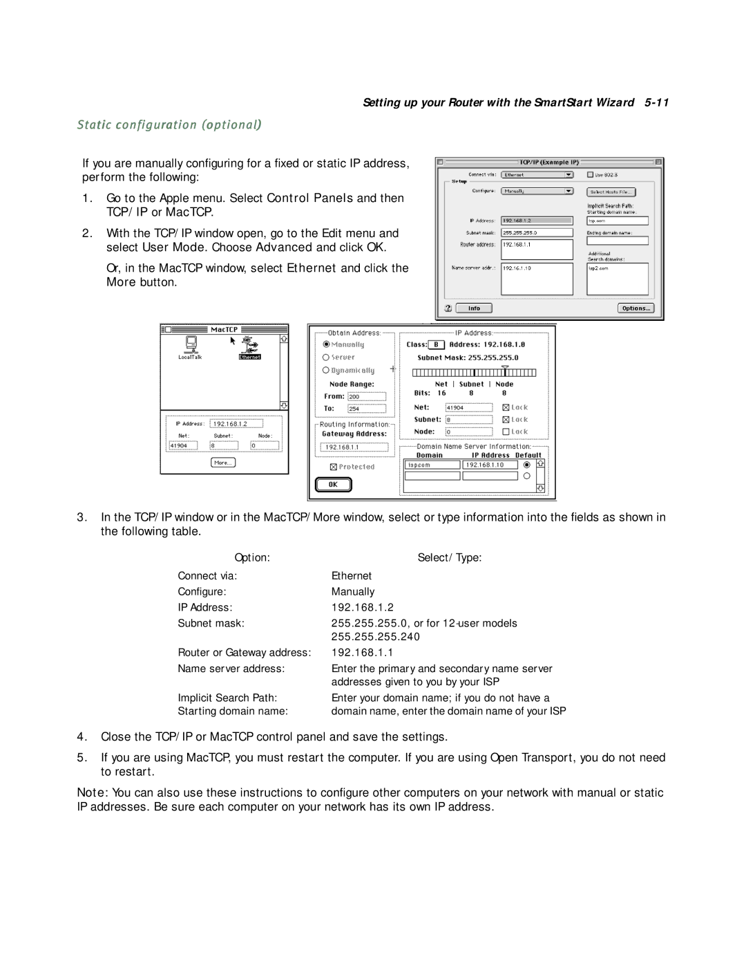 Netopia R5000 manual TCP/IP or MacTCP 