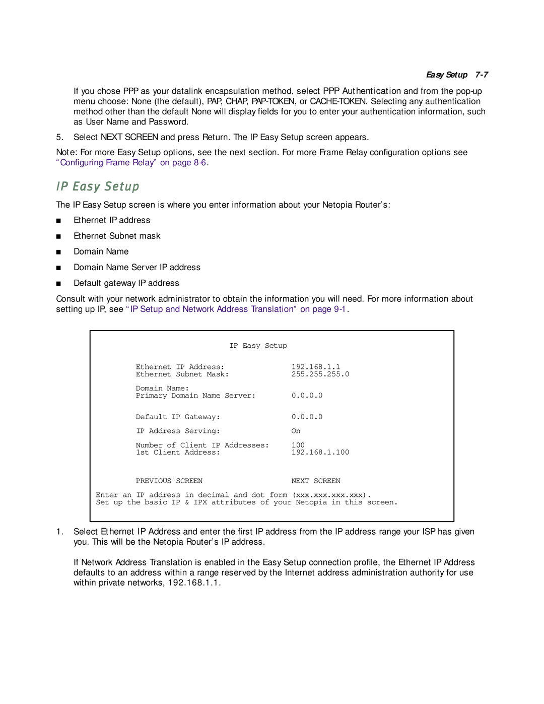 Netopia R5000 manual IP Easy Setup 