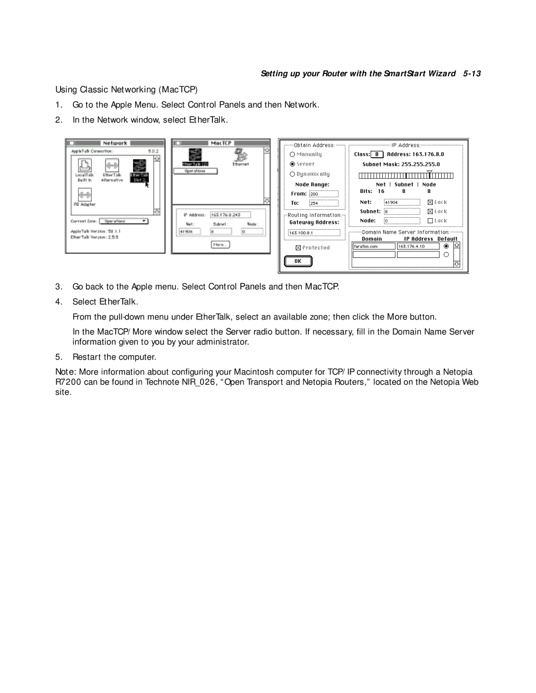 Netopia R7200 manual Setting up your Router with the SmartStart Wizard 