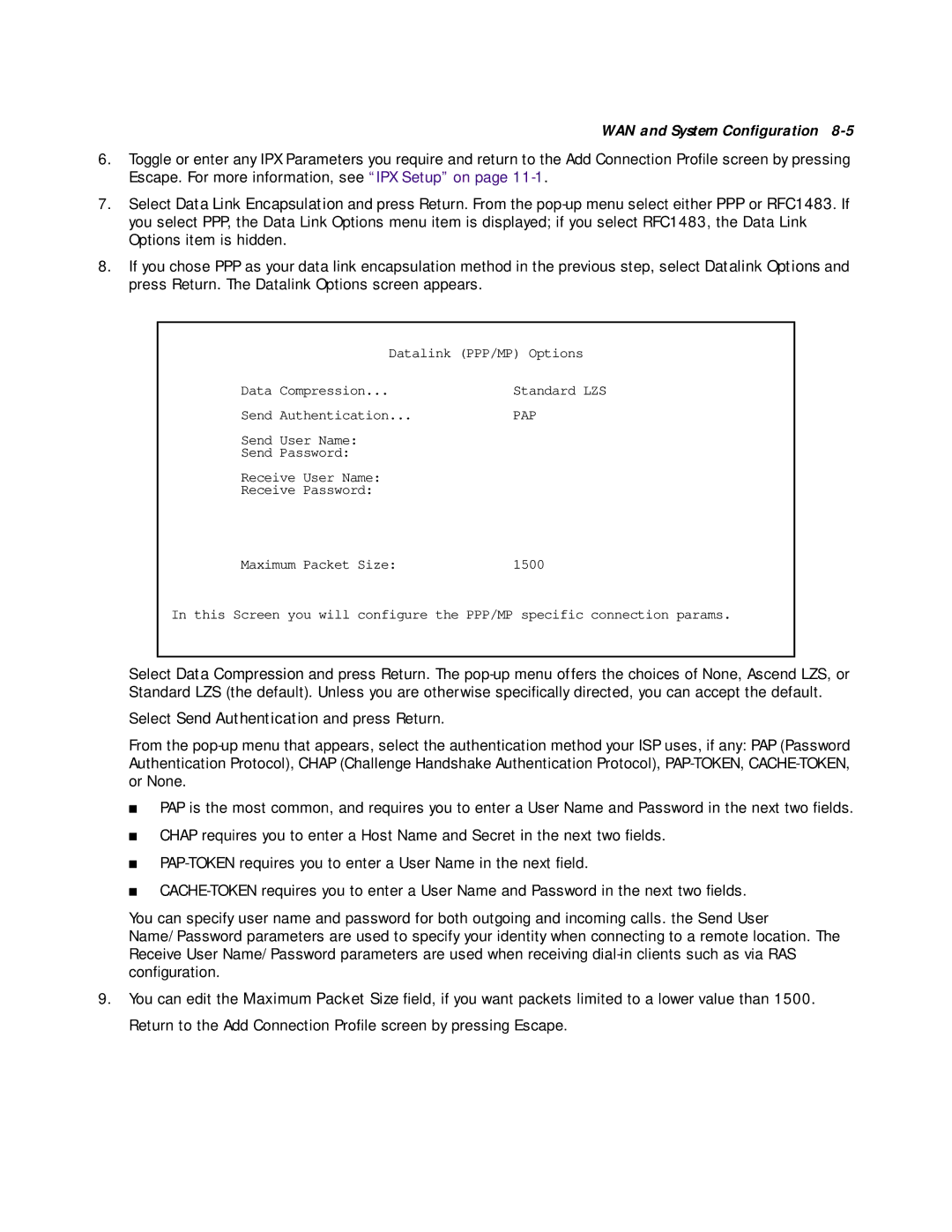 Netopia R7200 manual Datalink PPP/MP Options Data Compression 