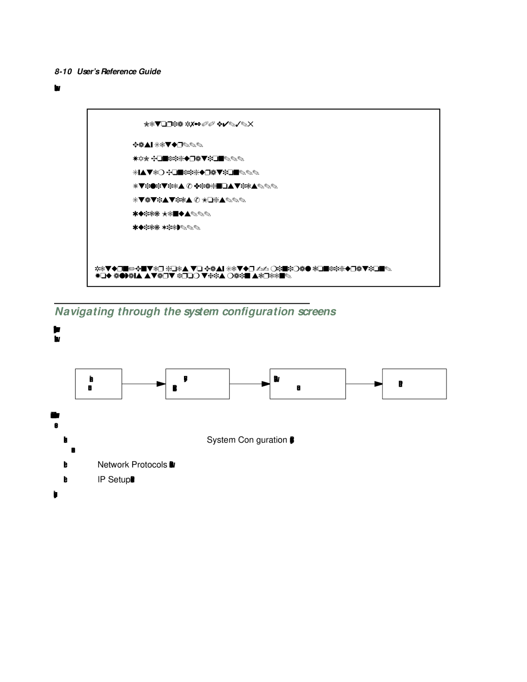 Netopia R7200 manual Navigating through the system conﬁguration screens 