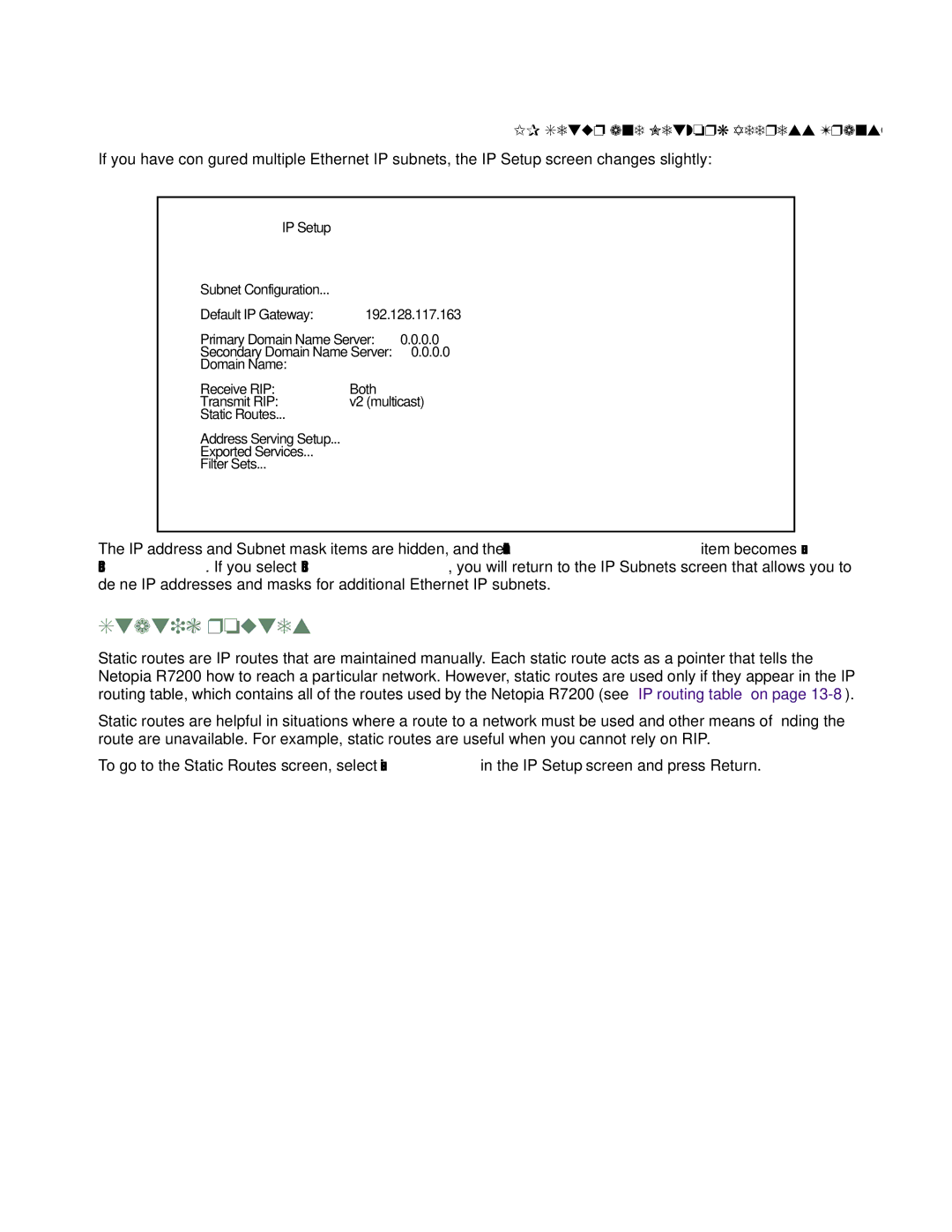 Netopia R7200 manual Static routes 