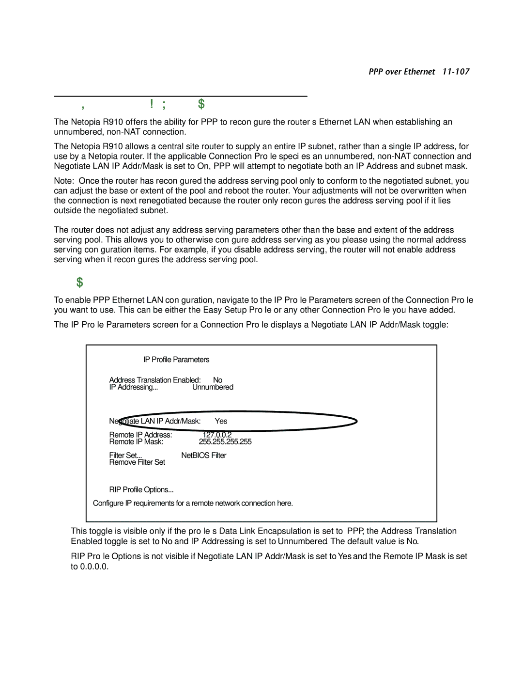 Netopia R910 manual PPP Ethernet LAN Reconfiguration, Configuration 