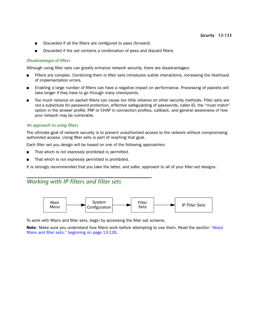 Netopia R910 manual Working with IP ﬁlters and ﬁlter sets, Disadvantages of ﬁlters, An approach to using ﬁlters 