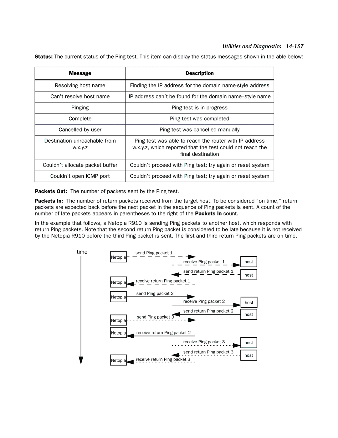 Netopia R910 manual Receive return Ping packet 