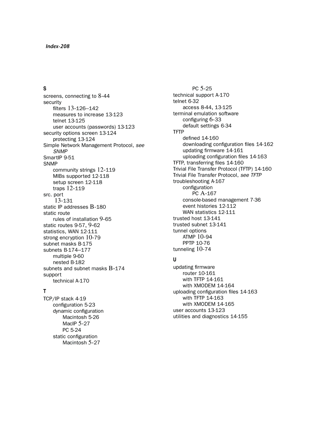 Netopia R910 manual Index-208, SmartIP 