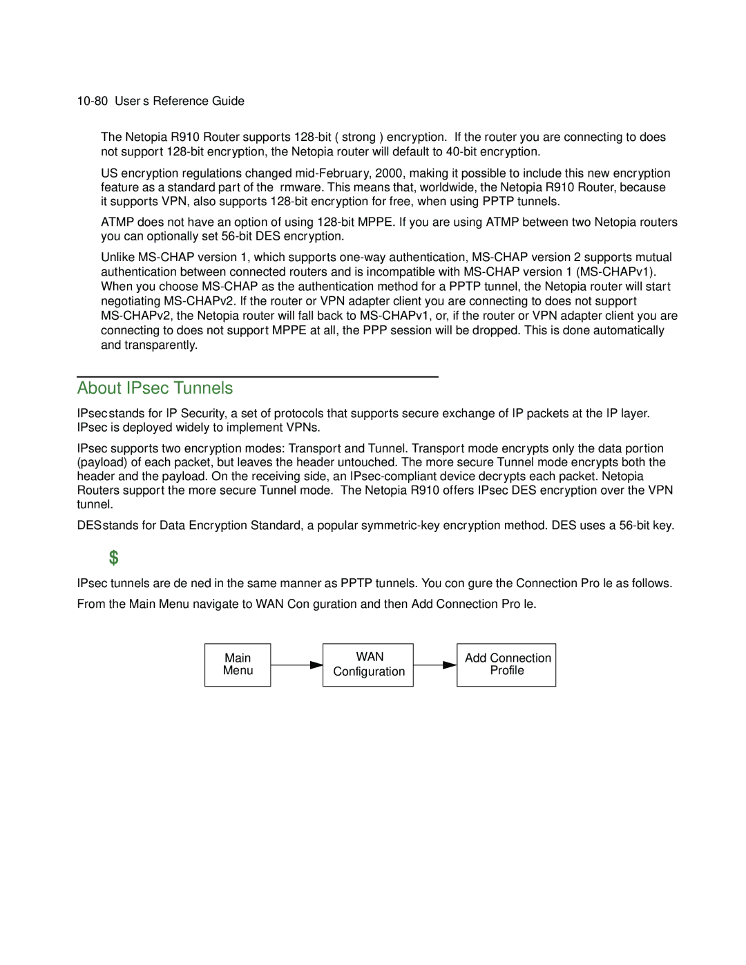 Netopia R910 manual About IPsec Tunnels, Configuration 