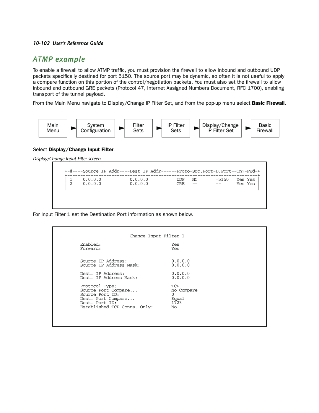 Netopia R910 manual ATMP example, User’s Reference Guide 