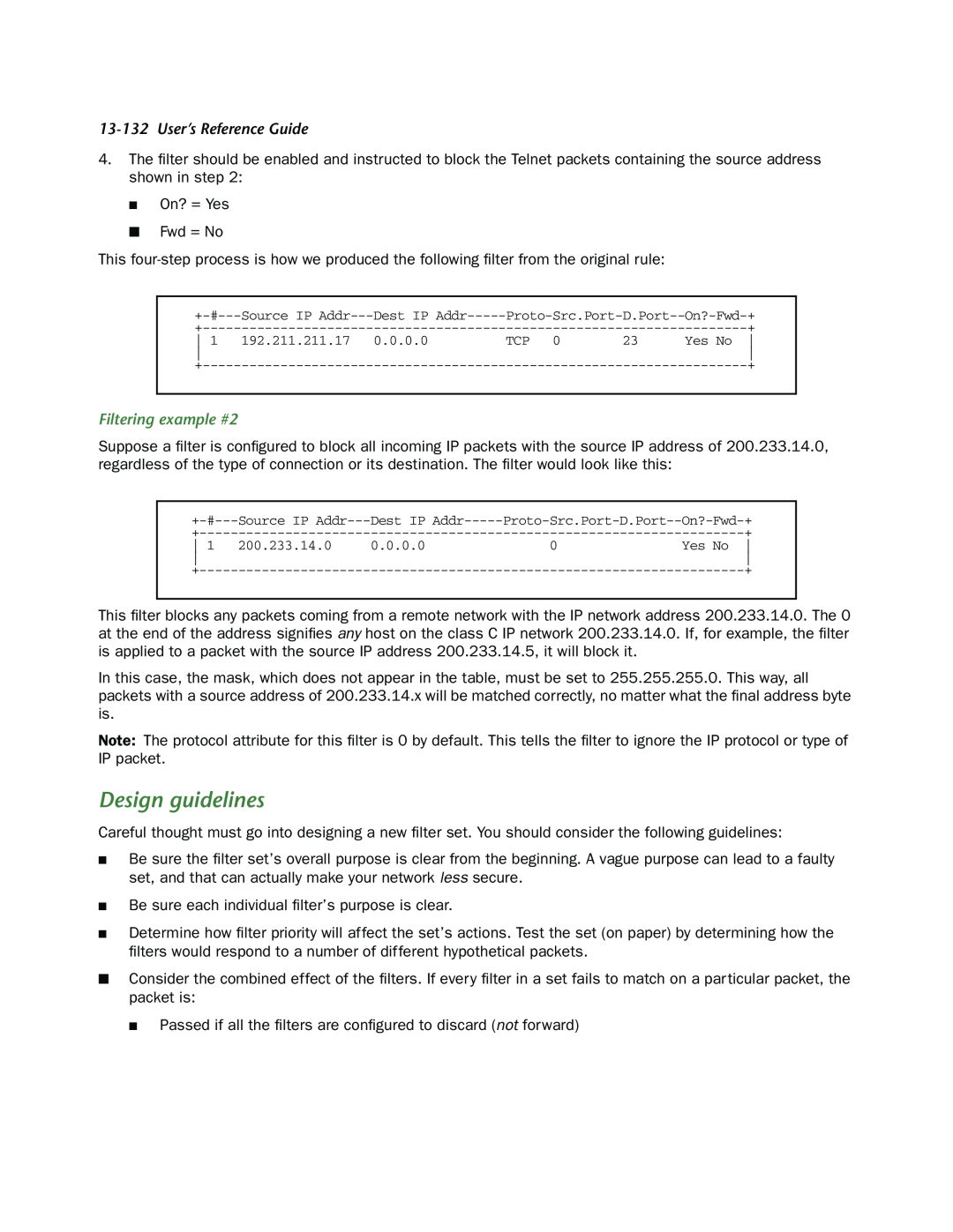 Netopia R910 manual Design guidelines, User’s Reference Guide, Filtering example #2 