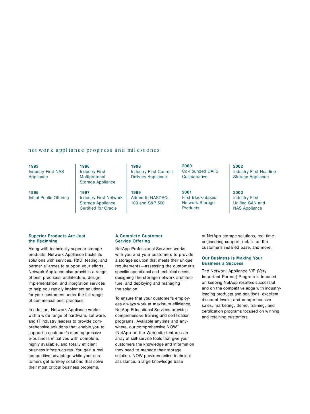 Network Appliance Reseller Partner Program manual Solution 