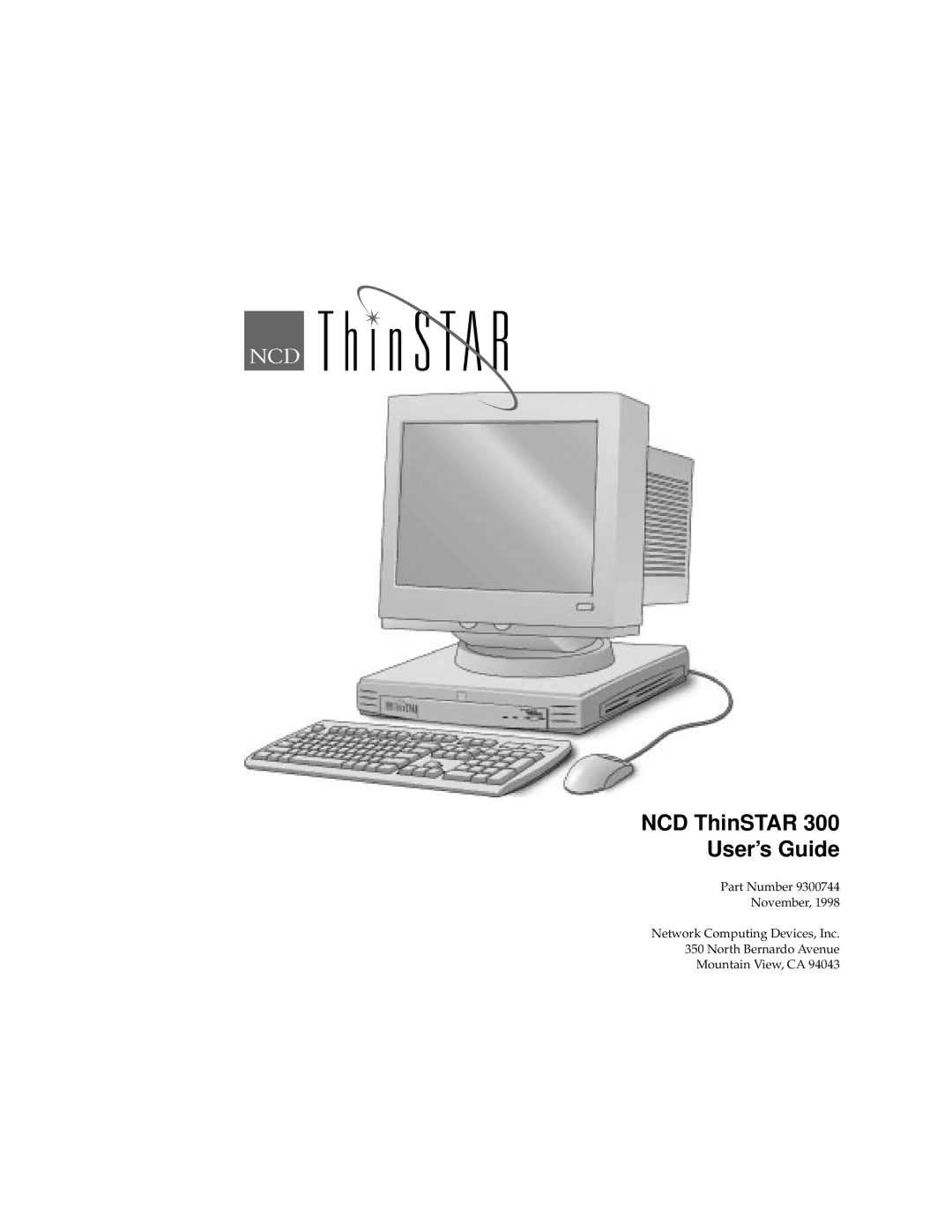 Network Computing Devices manual NCD ThinSTAR 300 User’s Guide 