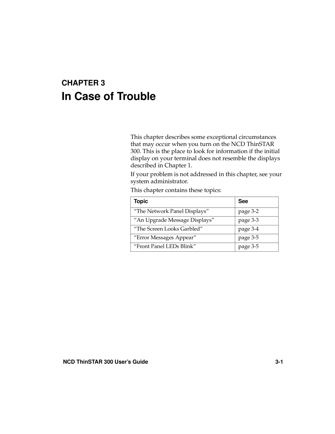 Network Computing Devices 300 manual Case of Trouble 