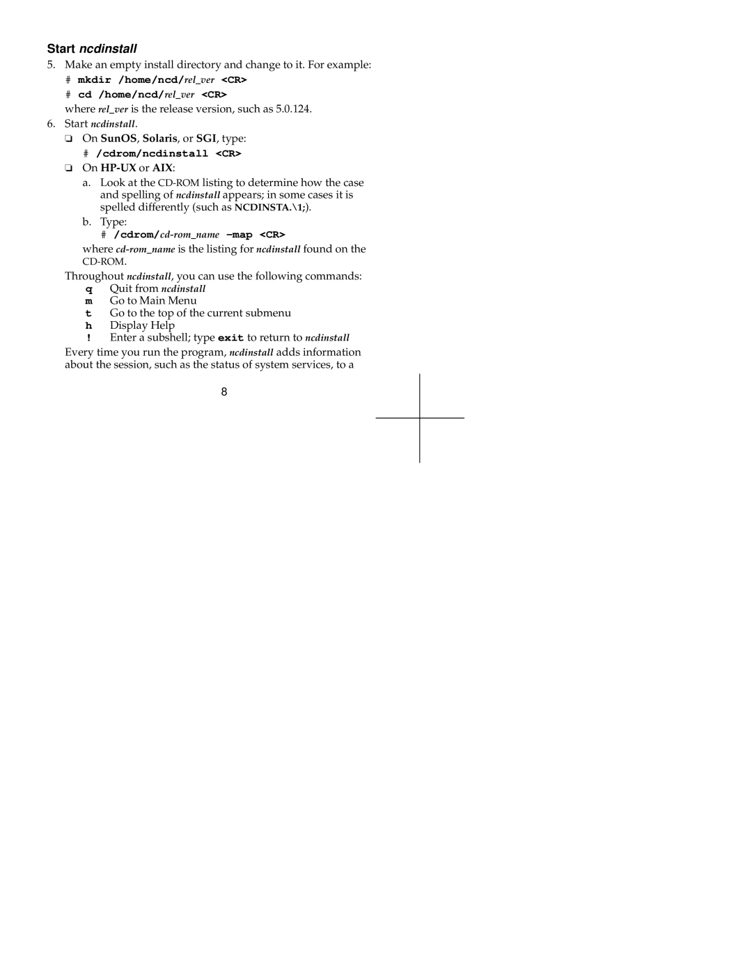 Network Computing Devices 9300572 Rev. B manual Start ncdinstall 