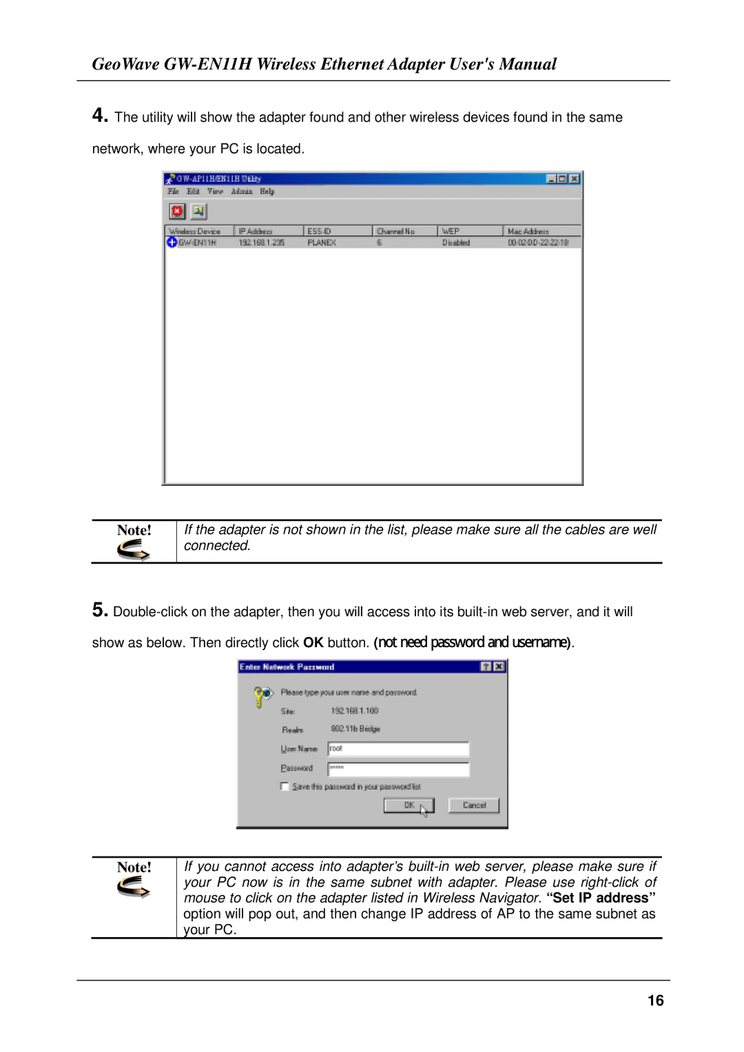 Network Computing Devices GW-EN11H user manual 