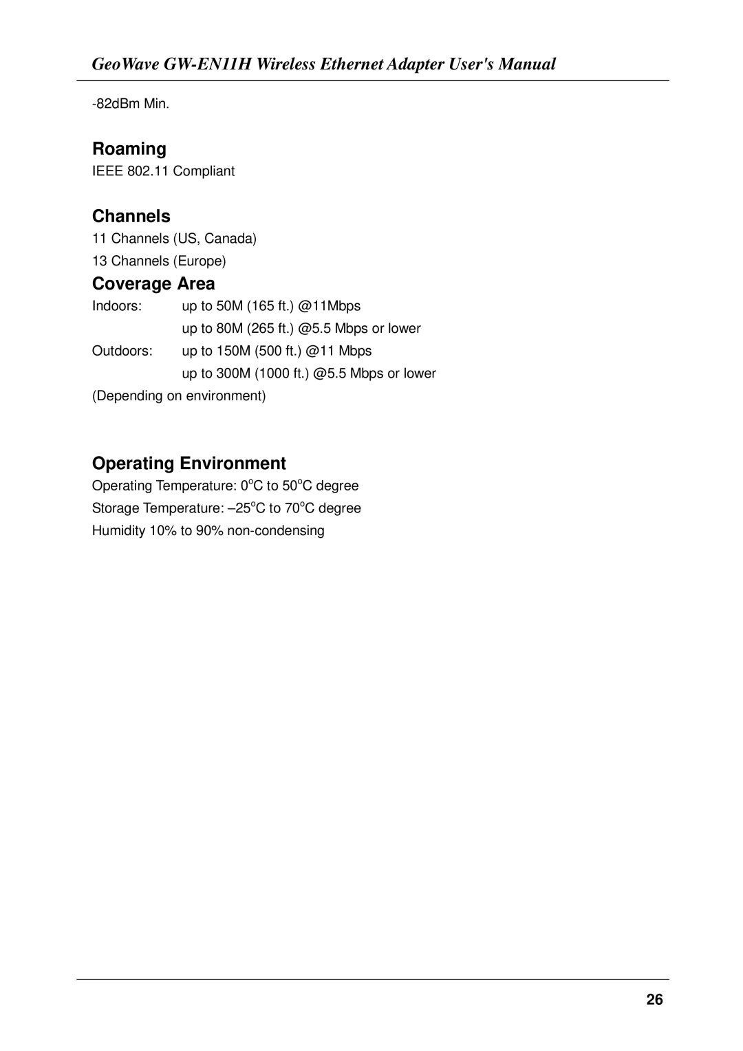 Network Computing Devices GW-EN11H user manual Roaming 