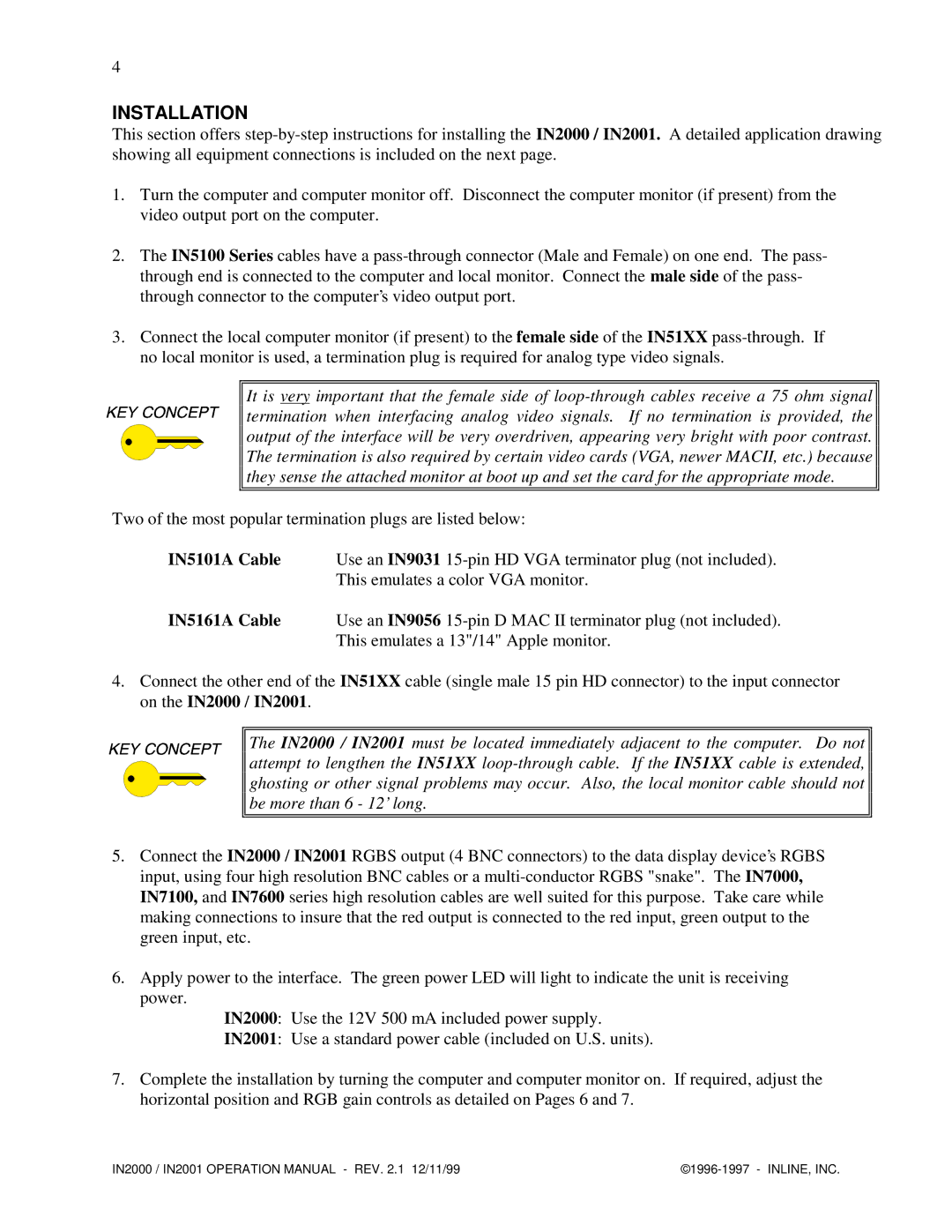 Network Computing Devices IN2000, IN2001 operation manual Installation 