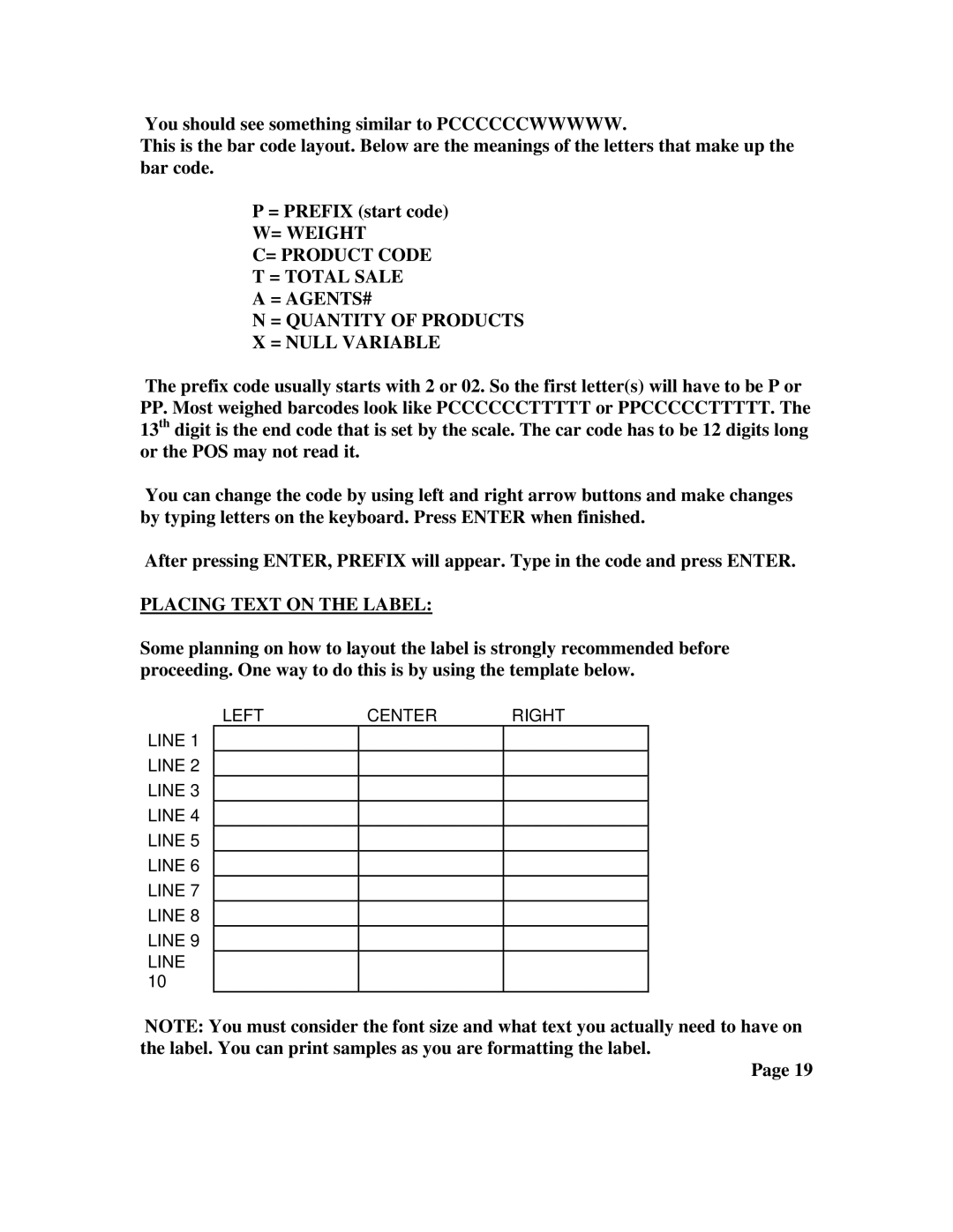 Network Computing Devices LSQ-40L quick start manual Placing Text on the Label 