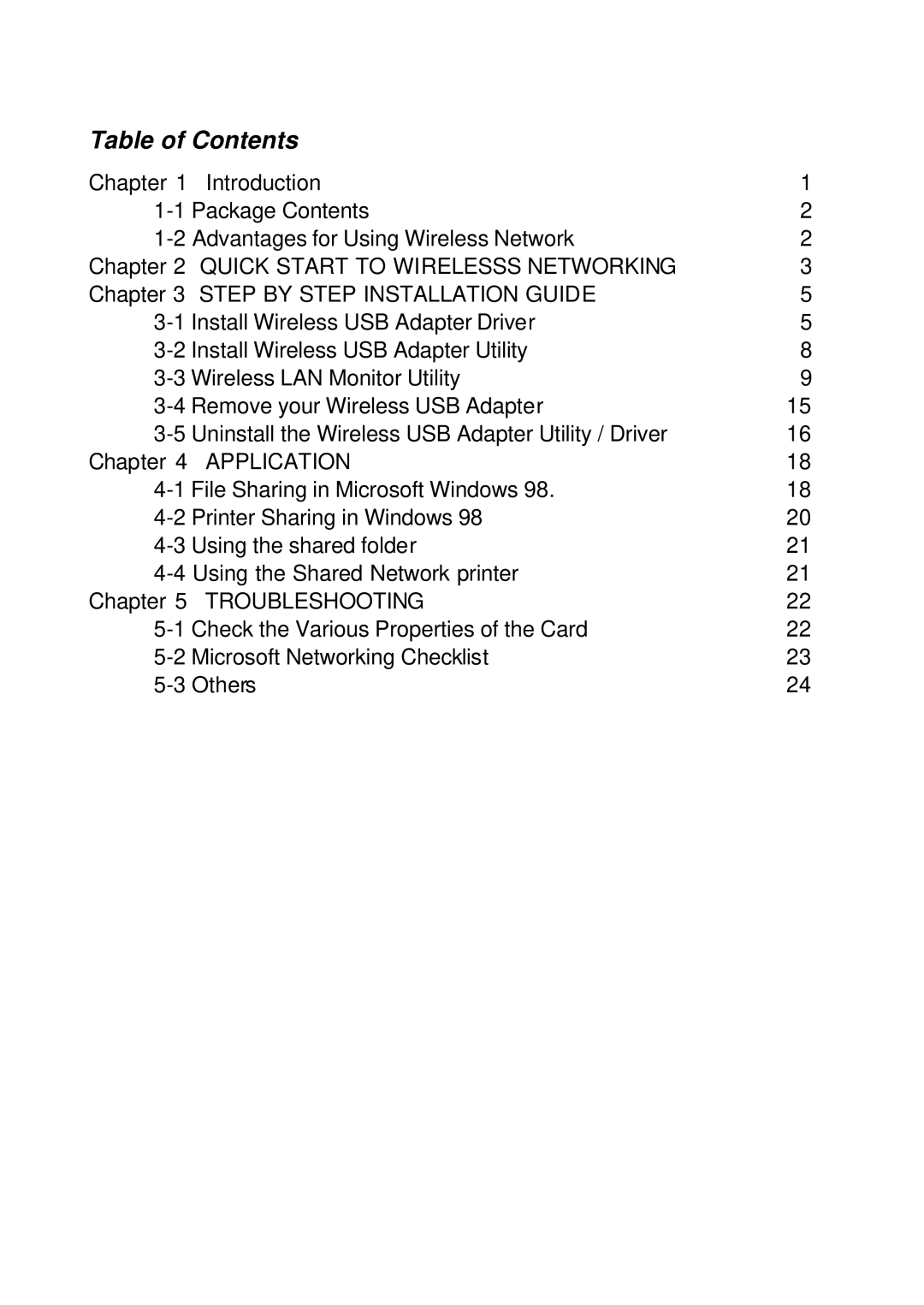 Network Computing Devices None manual Table of Contents 