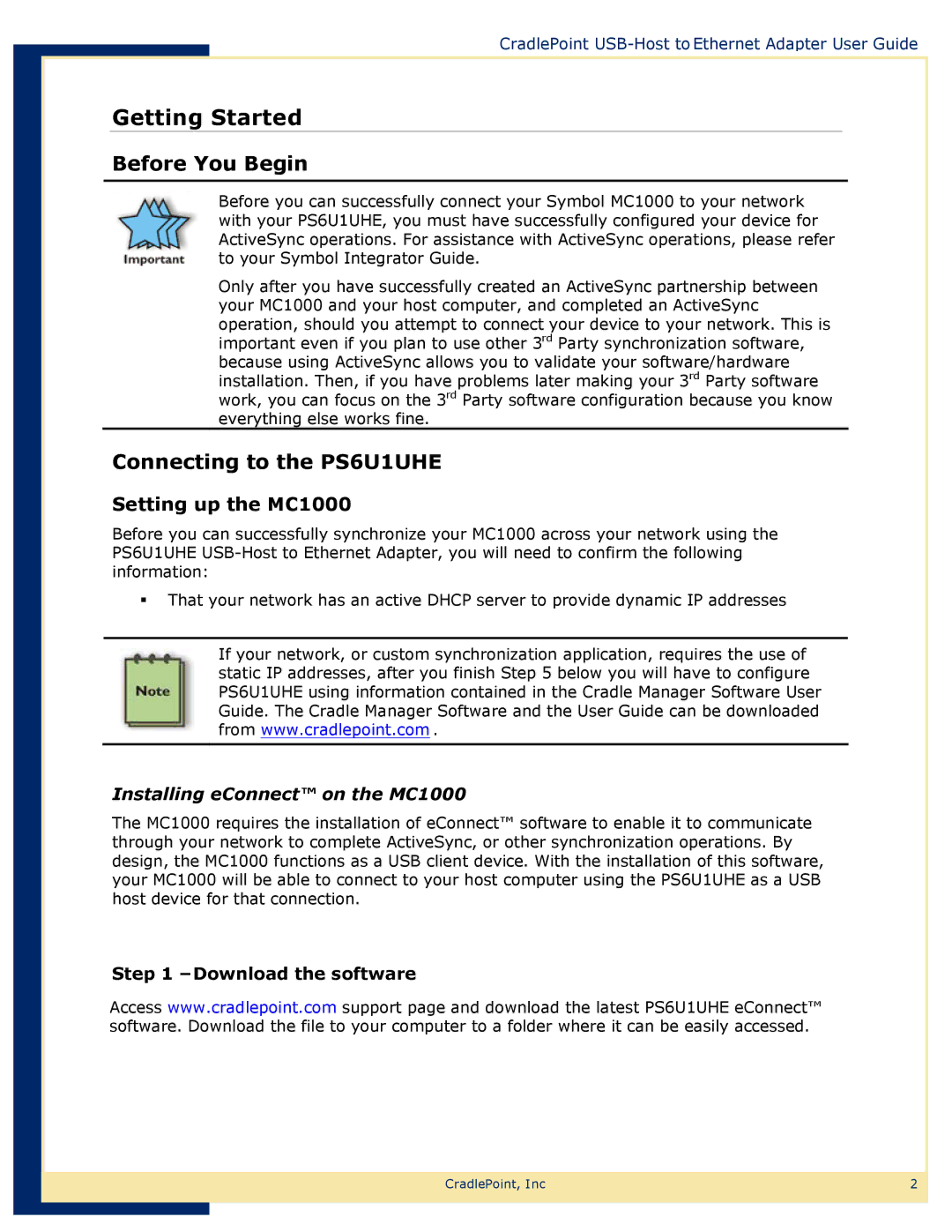 Network Computing Devices manual Getting Started, Before You Begin, Connecting to the PS6U1UHE 