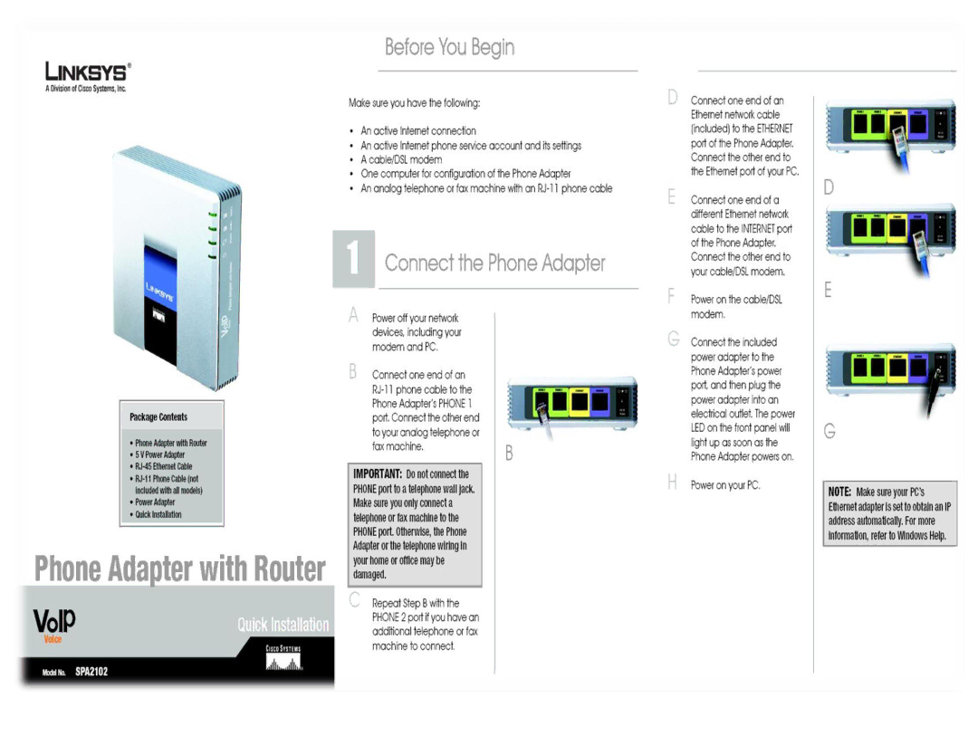 Network Computing Devices SPA2102 manual 