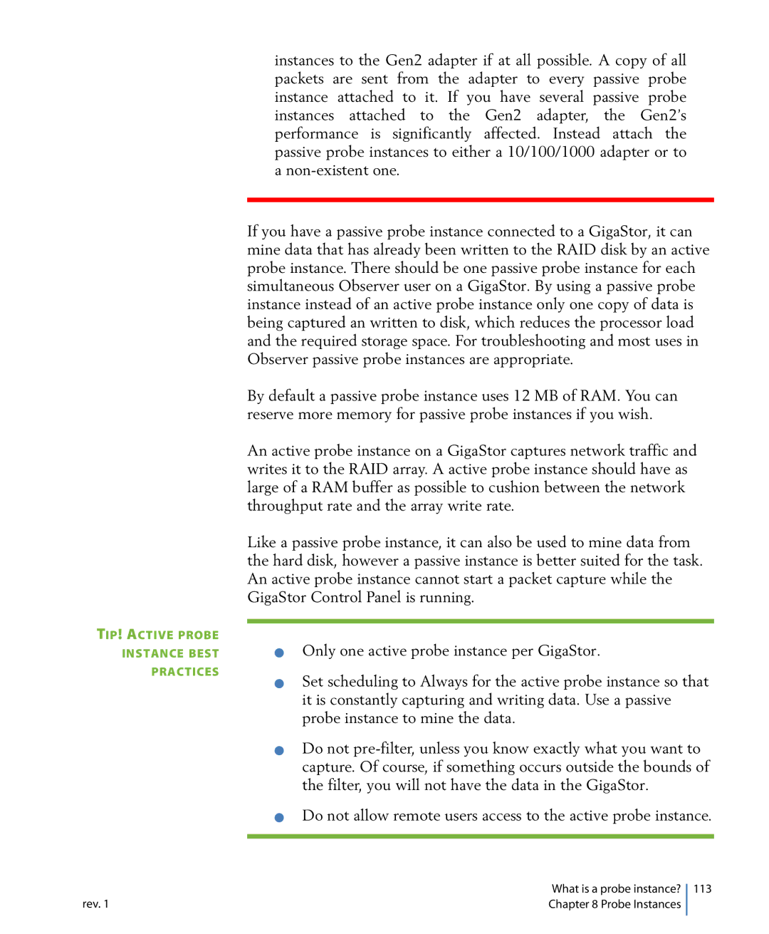 Network Instruments 114ff manual TIP! Active Probe Instance Best Practices 