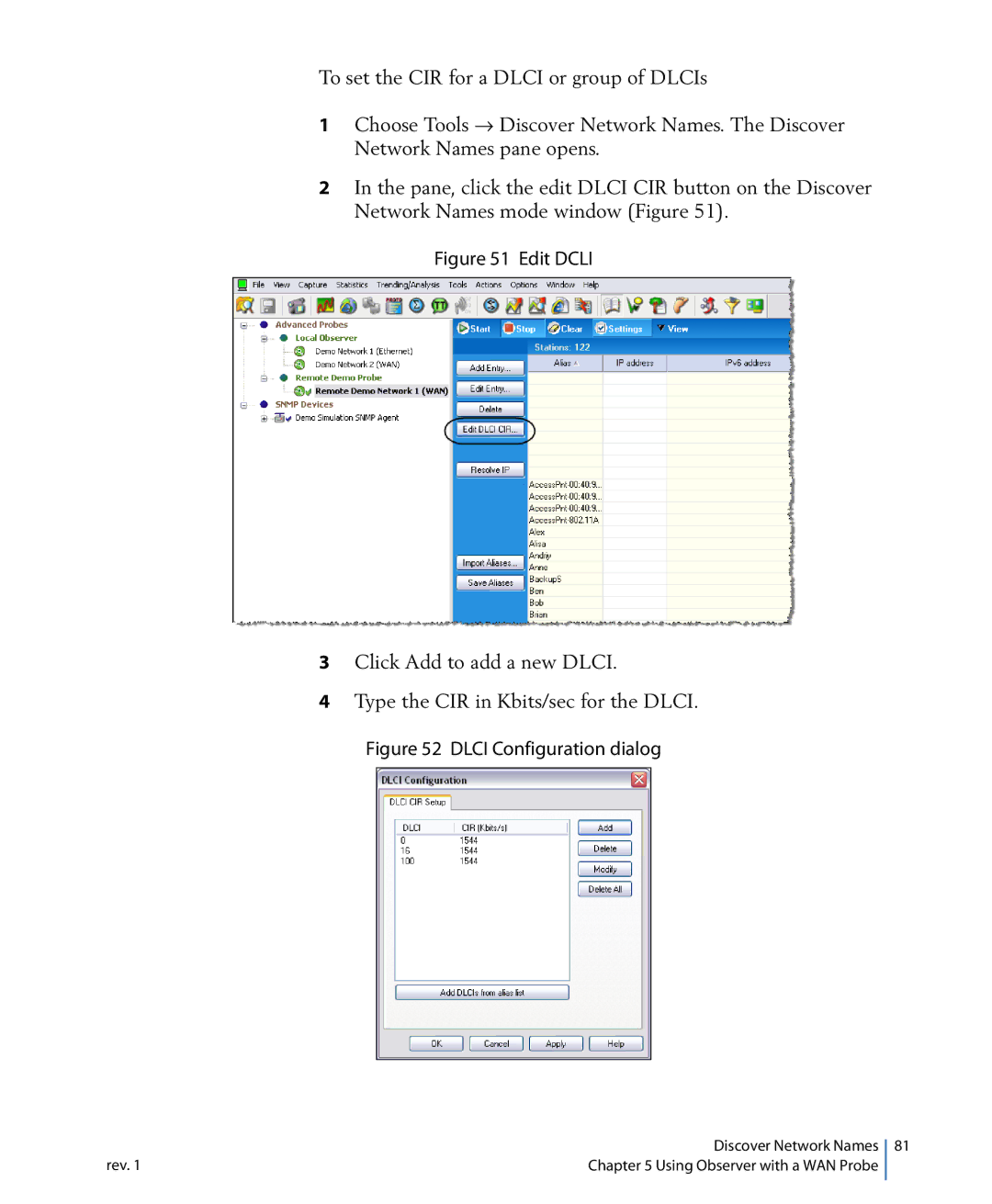 Network Instruments 114ff manual Edit Dcli 