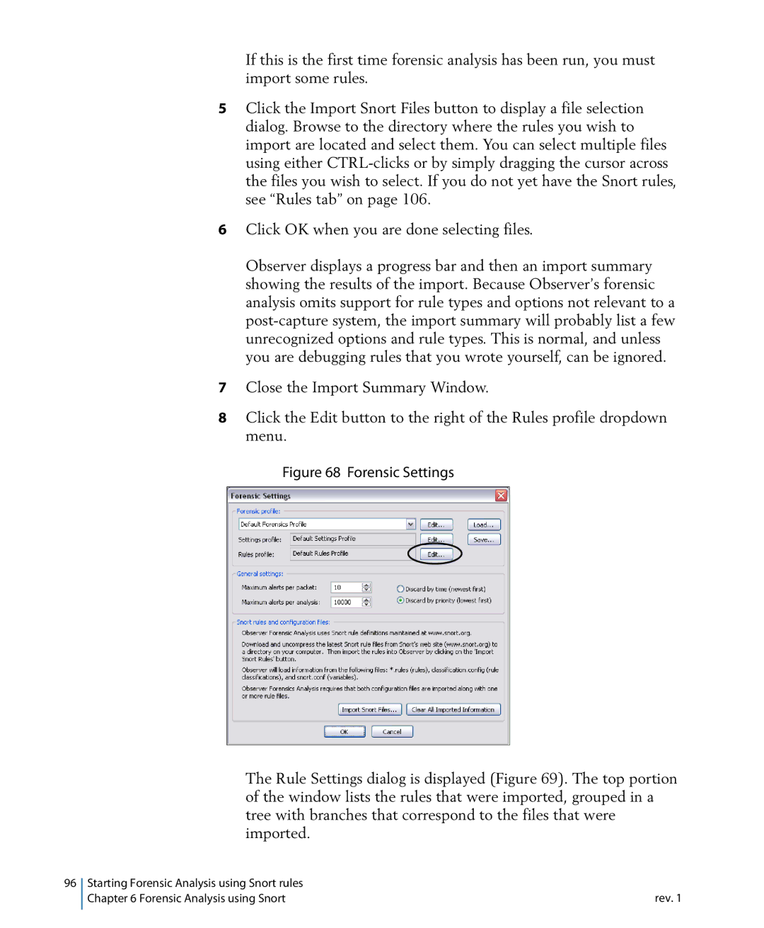 Network Instruments 114ff manual Forensic Settings 