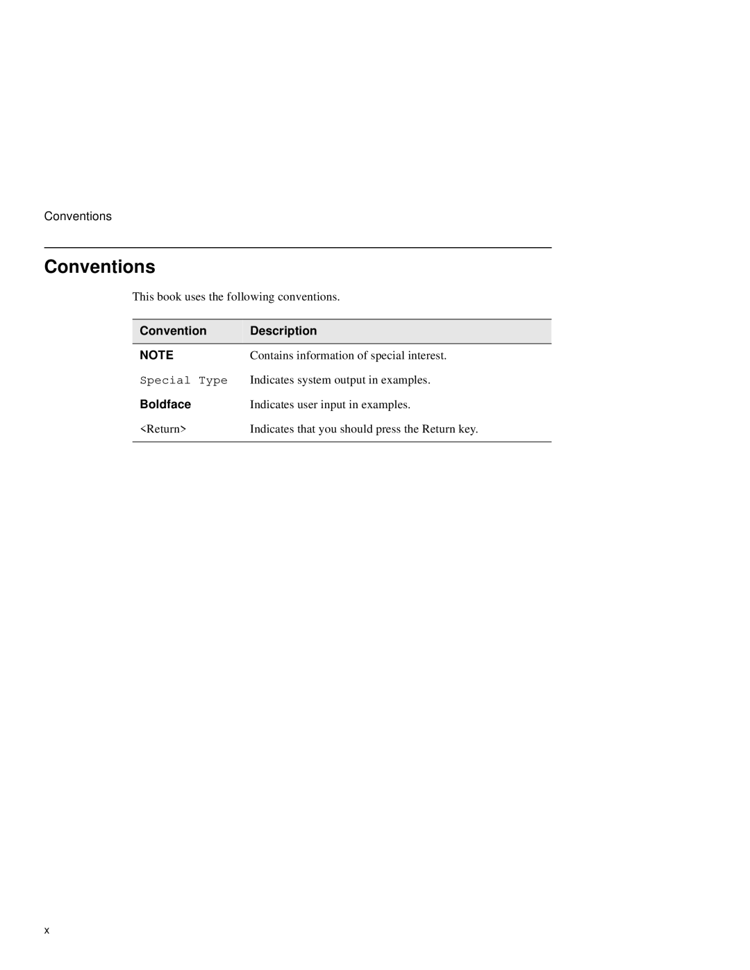 Network Technologies 900GV manual Conventions, Convention Description, Boldface 