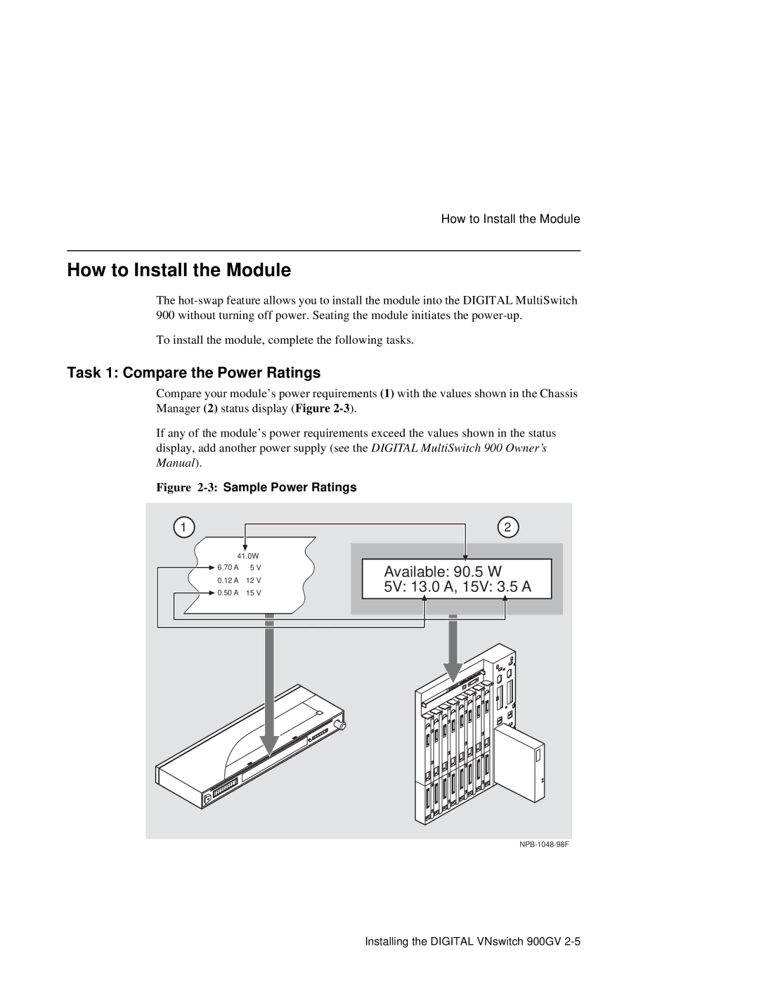 Network Technologies 900GV manual How to Install the Module, Task 1 Compare the Power Ratings 
