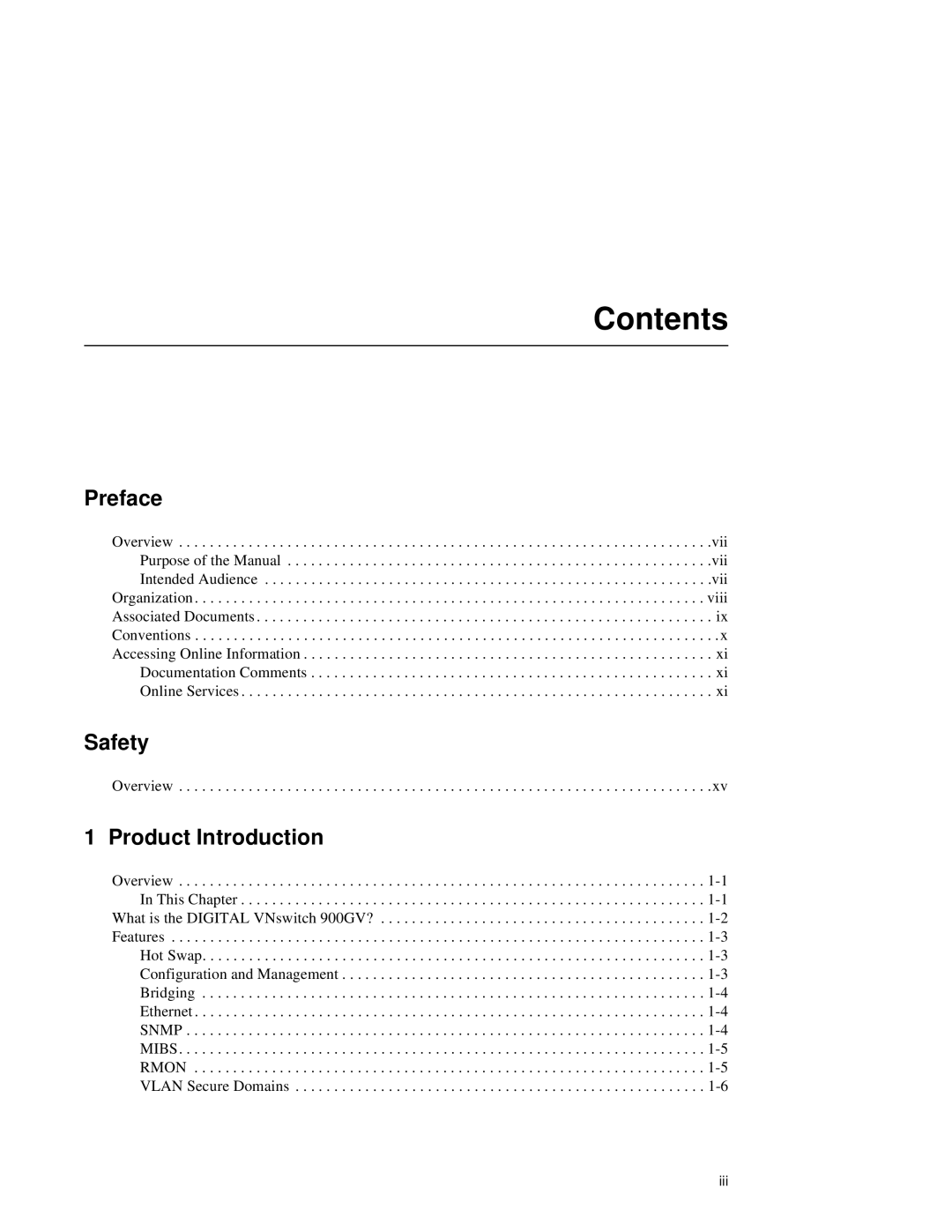 Network Technologies 900GV manual Contents 