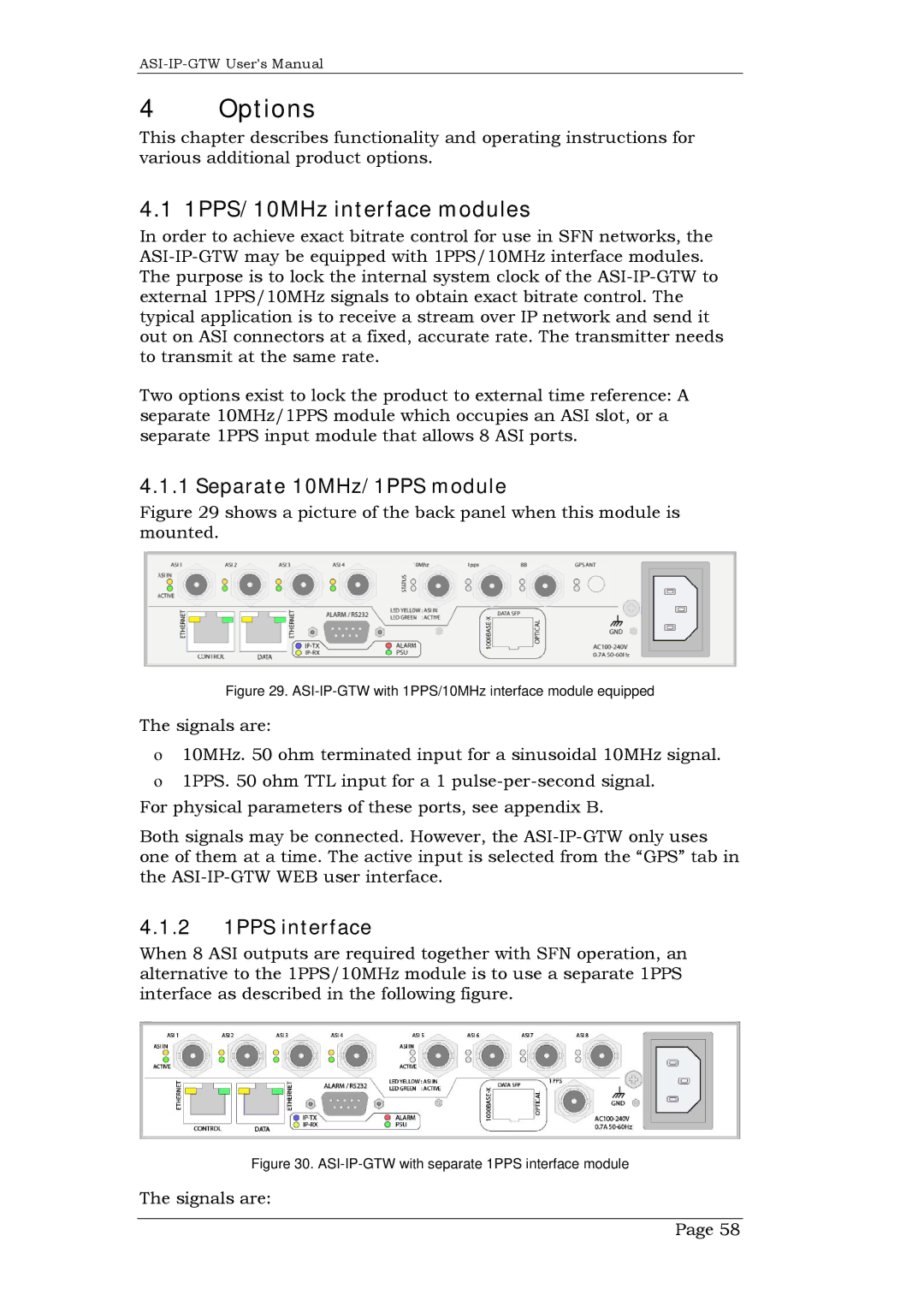 Network Technologies DVB-ASI to IP Options, 1PPS/10MHz interface modules, Separate 10MHz/1PPS module, 2 1PPS interface 