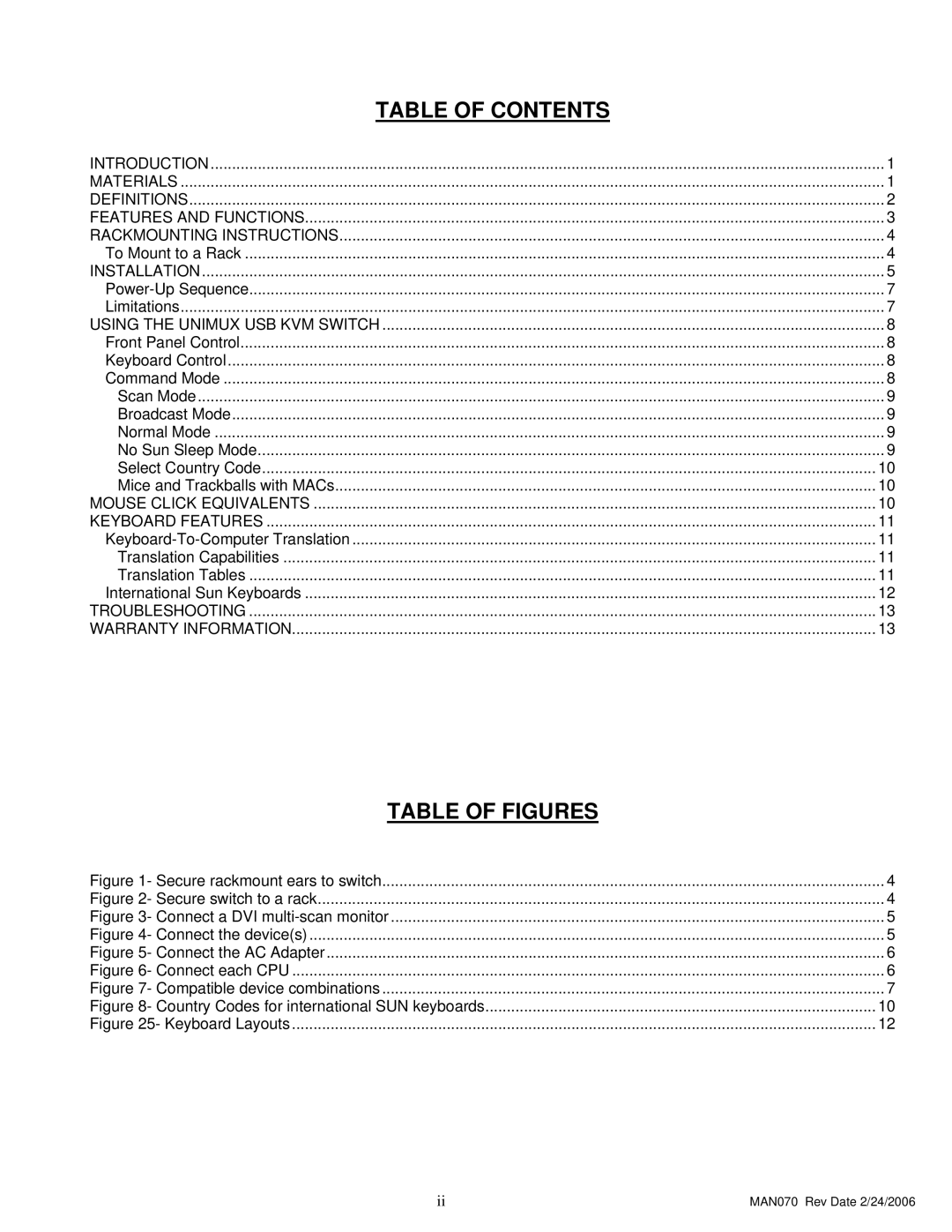 Network Technologies DVI-4 operation manual Table of Contents 