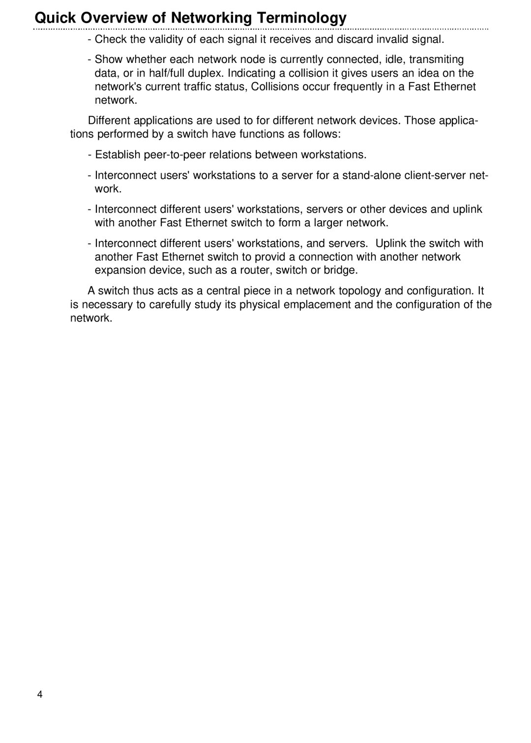 Network Technologies FES-1800 user manual Quick Overview of Networking Terminology 