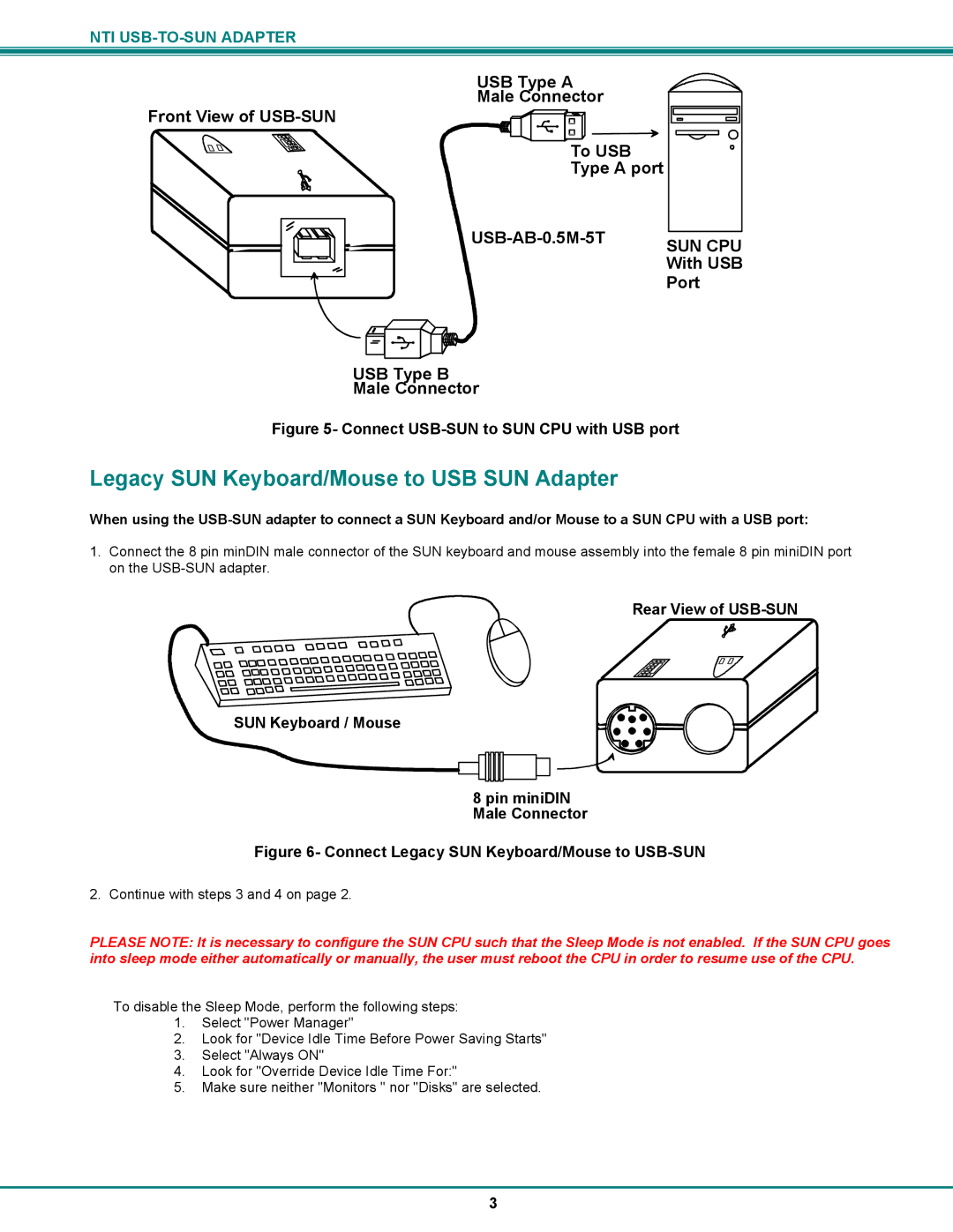 Network Technologies MAN015 Legacy SUN Keyboard/Mouse to USB SUN Adapter, Connect USB-SUN to SUN CPU with USB port 