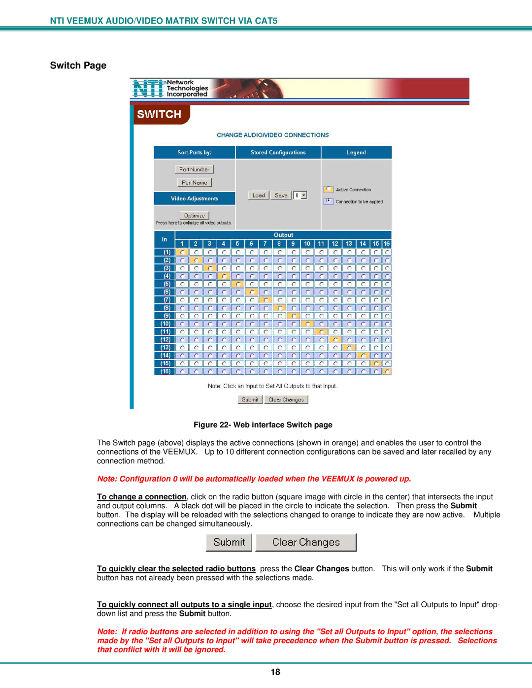 Network Technologies SM-nXm-C5AV-LCD operation manual Web interface Switch 