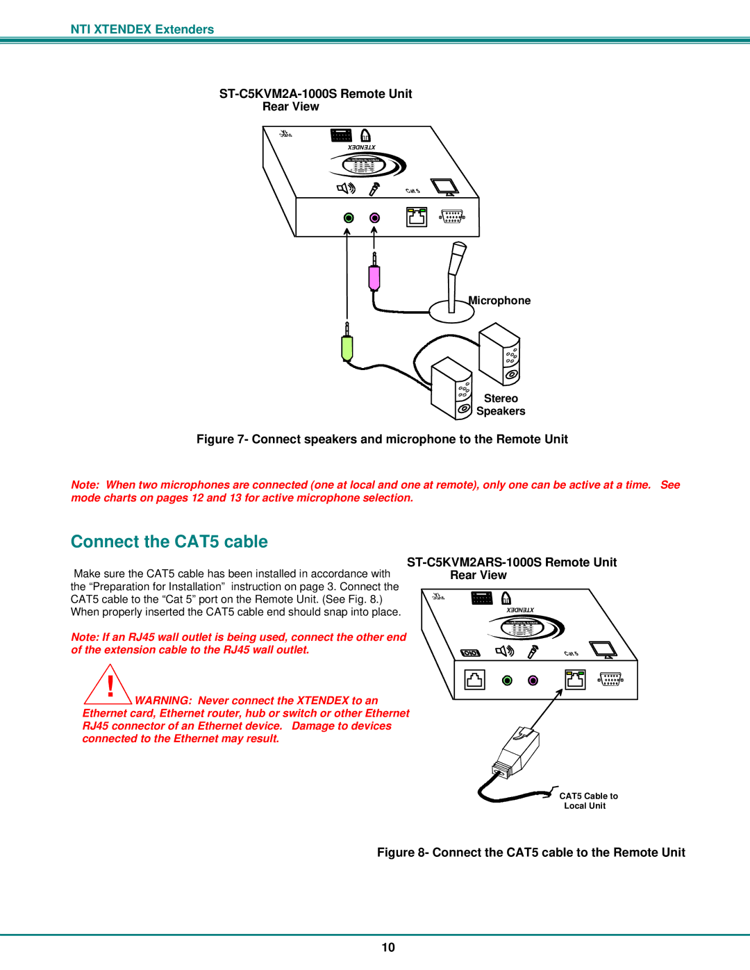 Network Technologies ST-C5V2ARS-1000S ST-C5KVM2A-1000S Remote Unit Rear View, ST-C5KVM2ARS-1000S Remote Unit 