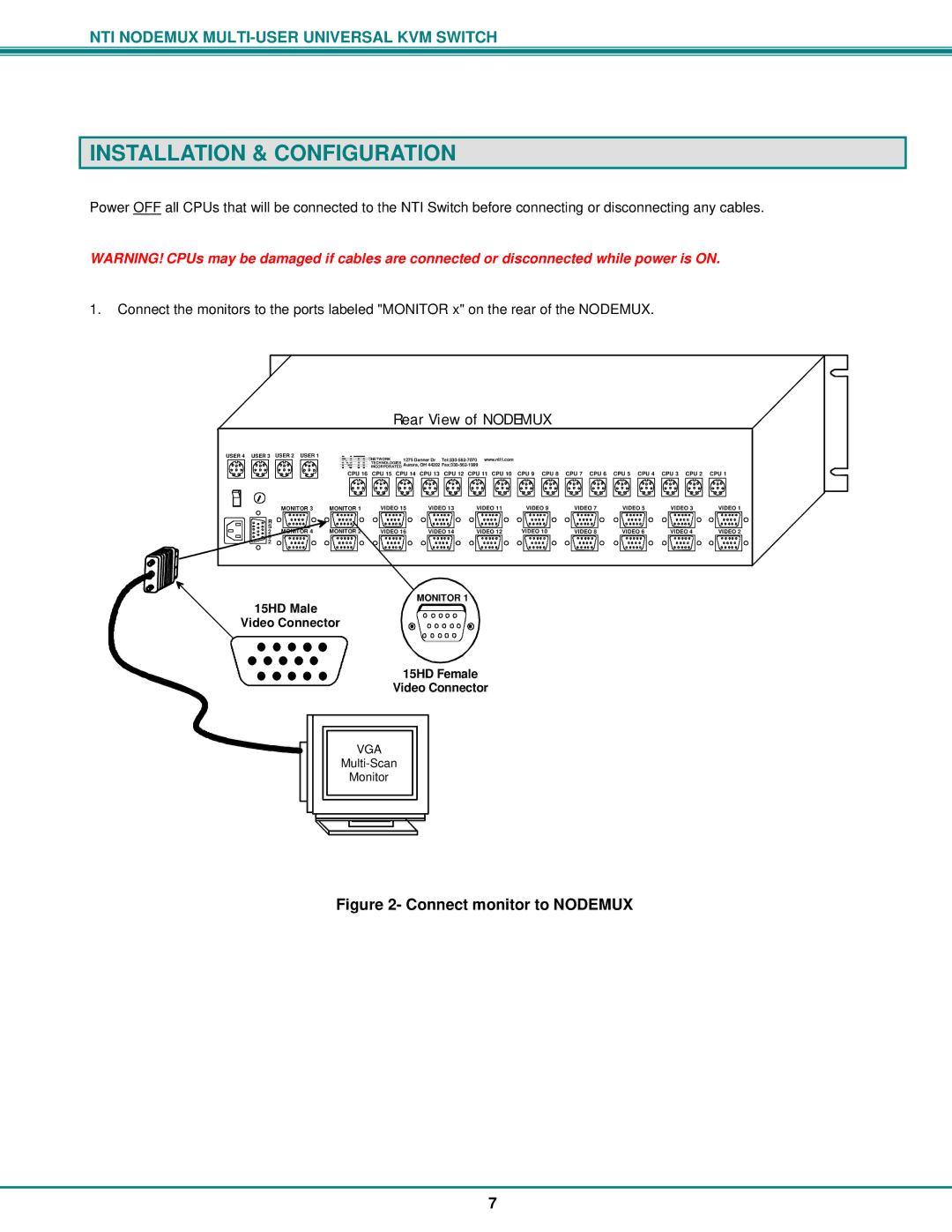 Network Technologies ST-nXm-U operation manual Installation & Configuration, Nti 